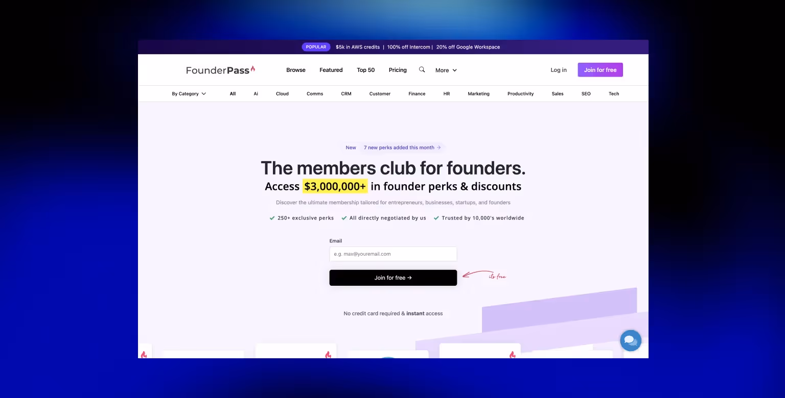Founder Pass Membership Website