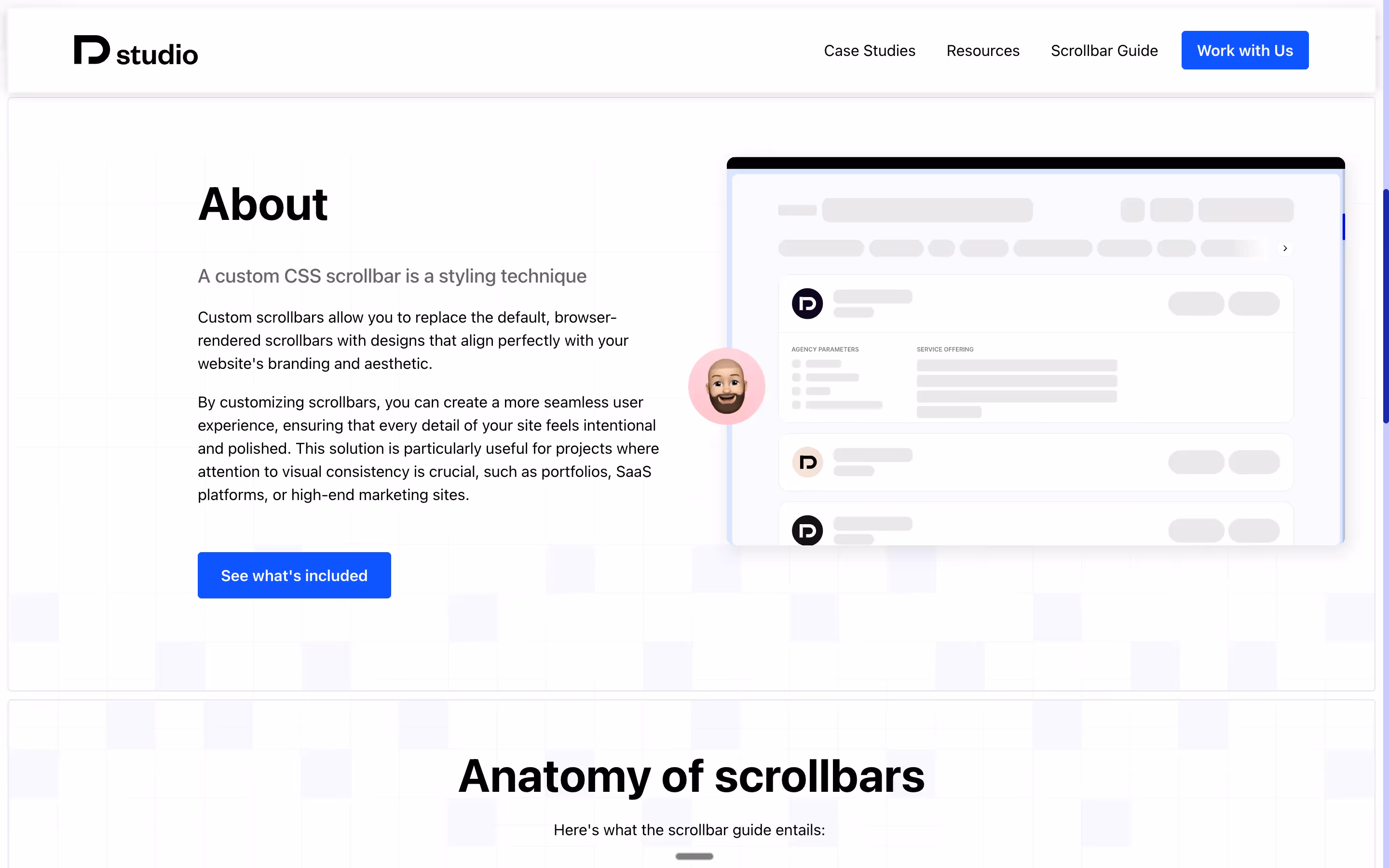Light Mode Custom Scrollbar in our clonable