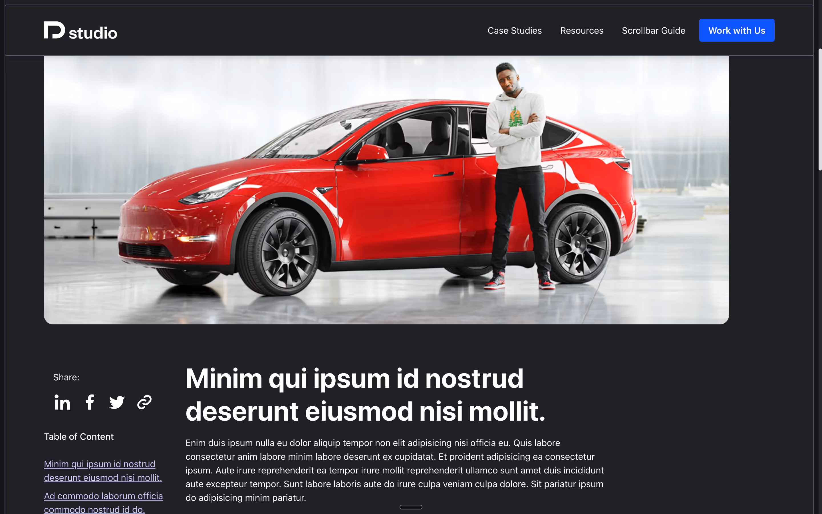 Dark Mode Custom Scrollbar in our clonable