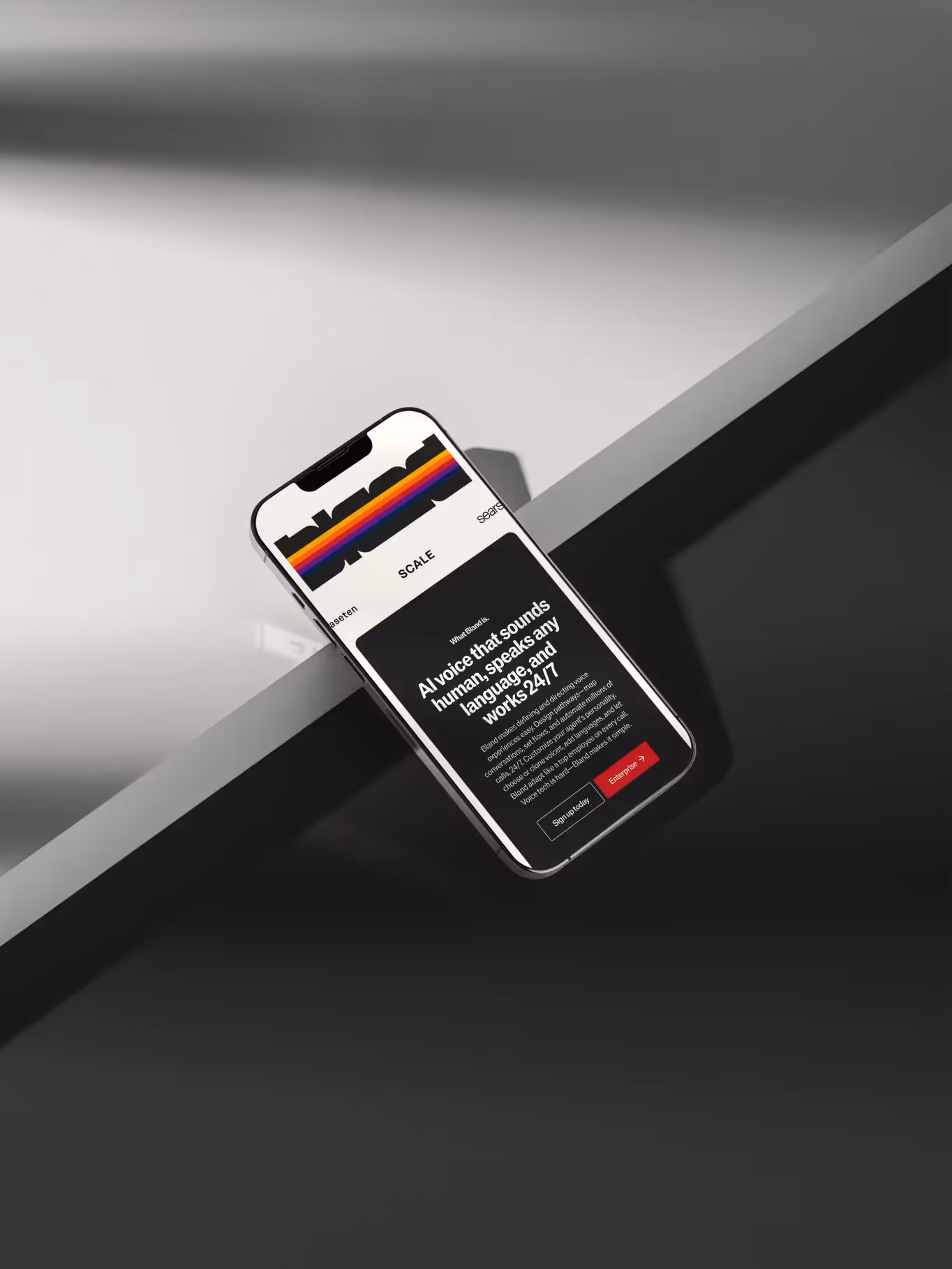 Bland ai mobile mockup What is bland section