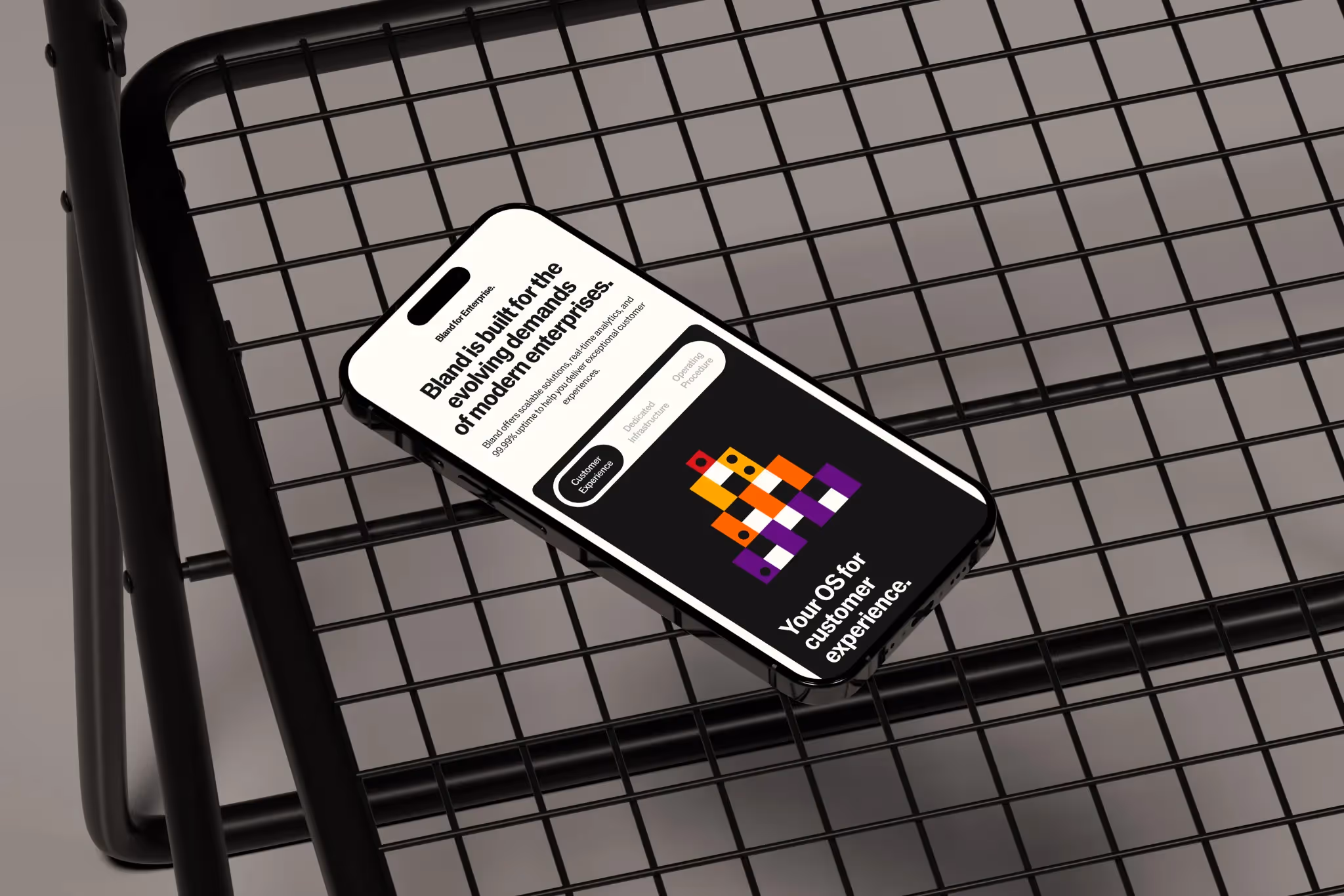 Bland ai mobile mockup enterprise section