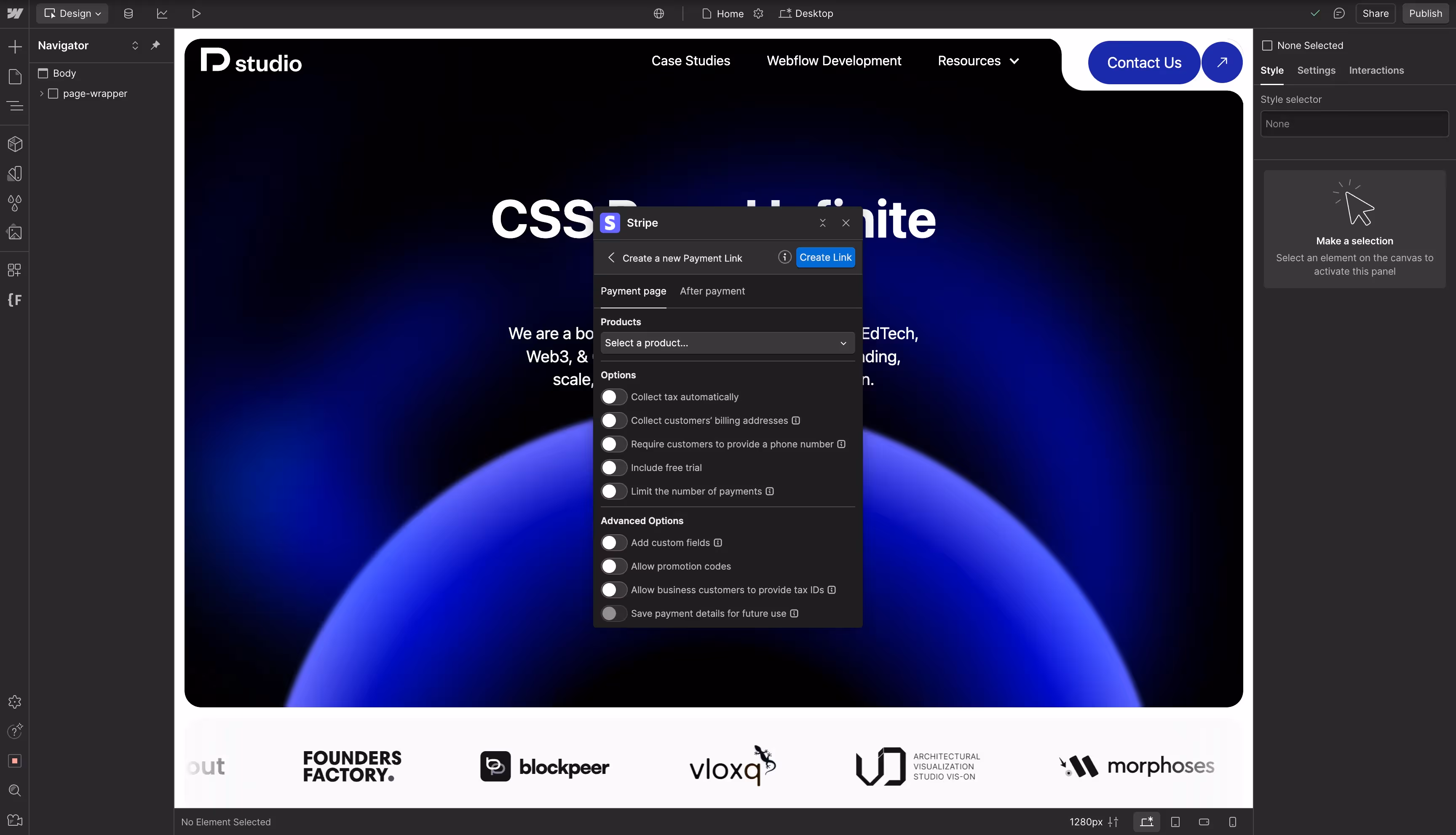 The app has an easy to navigate UI for adding payment links.