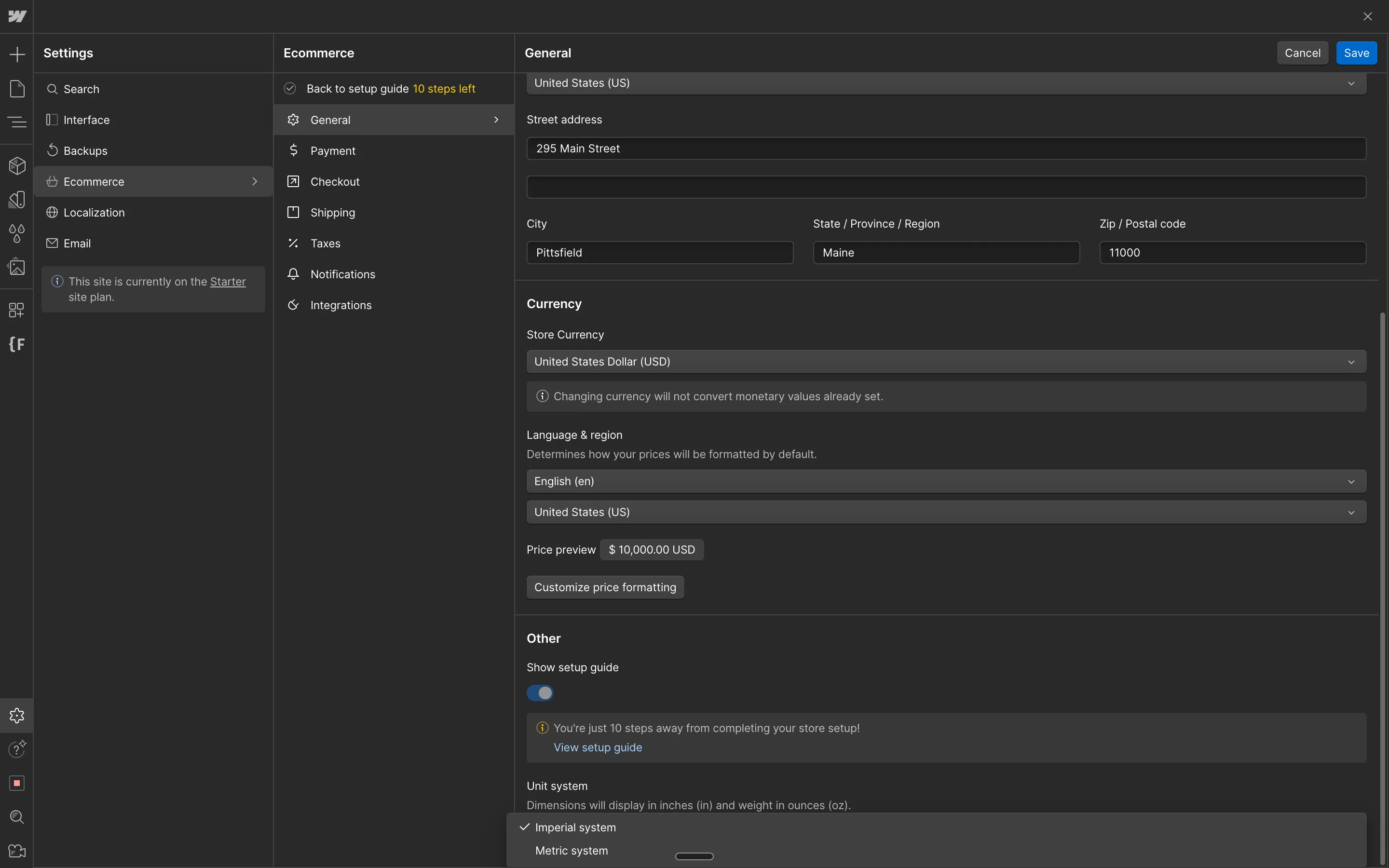 eCommerce Currency Settings in Webflow