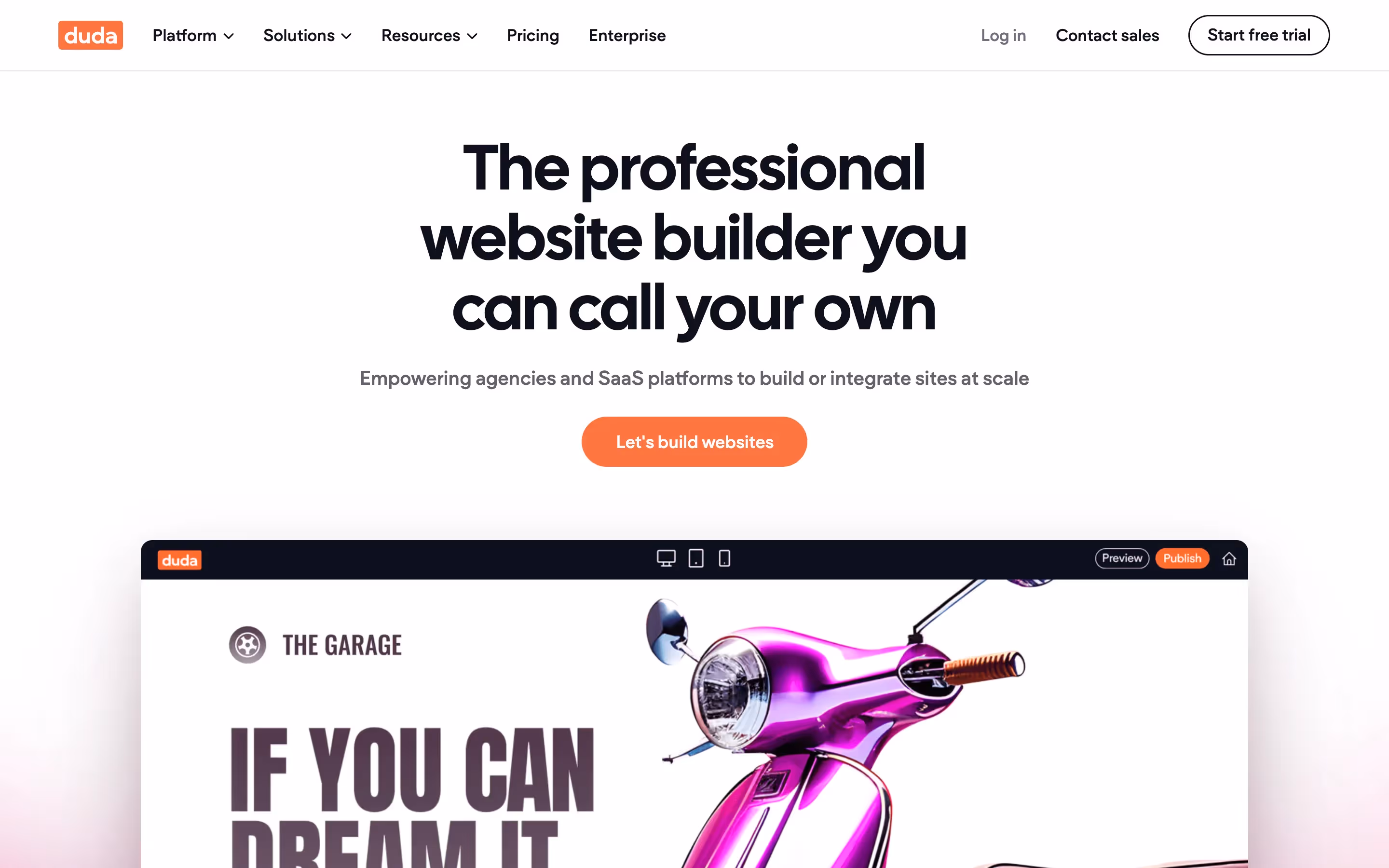 Duda — Squarespace alternative for agencies