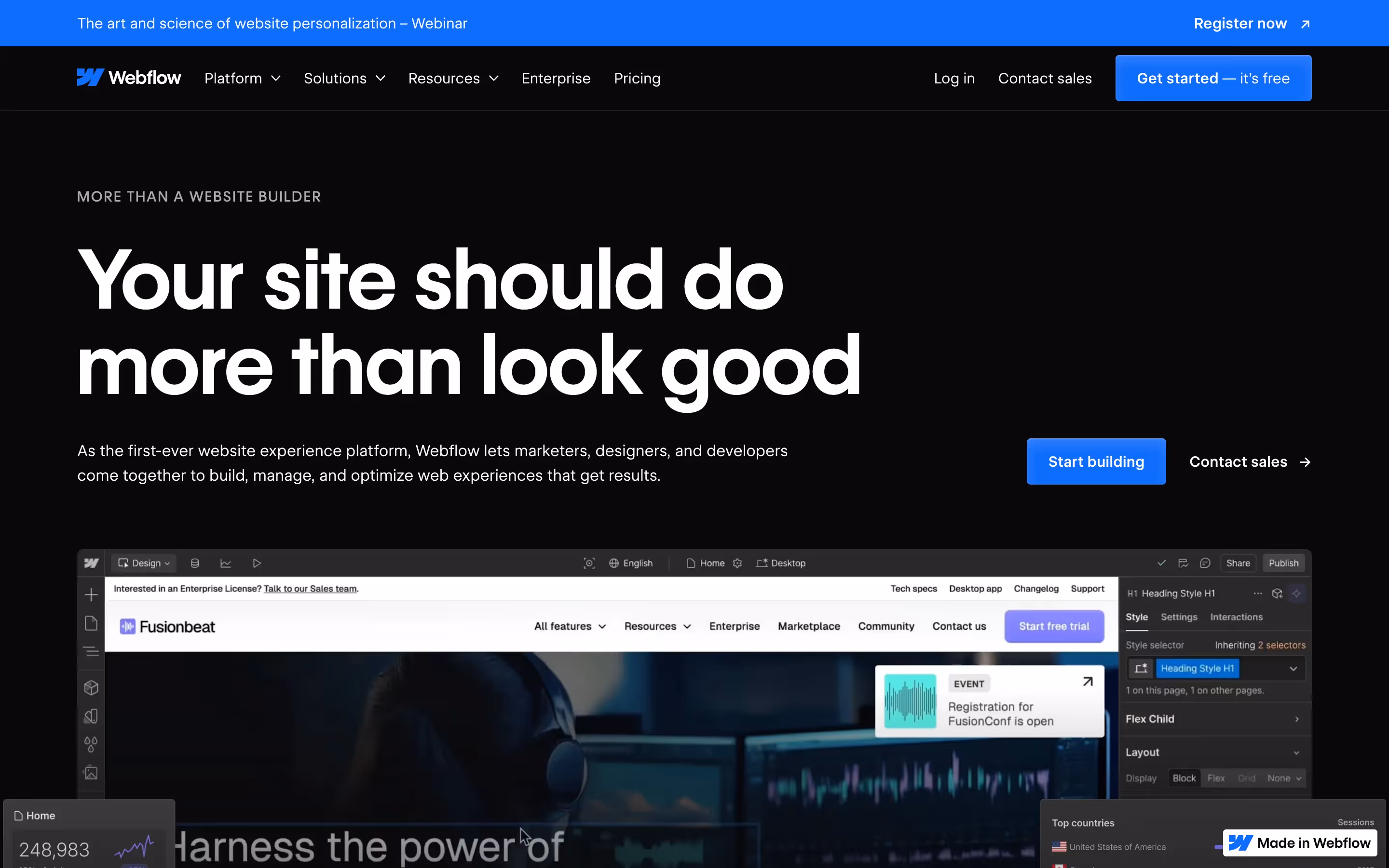 Webflow is the top Squarespace Alternative