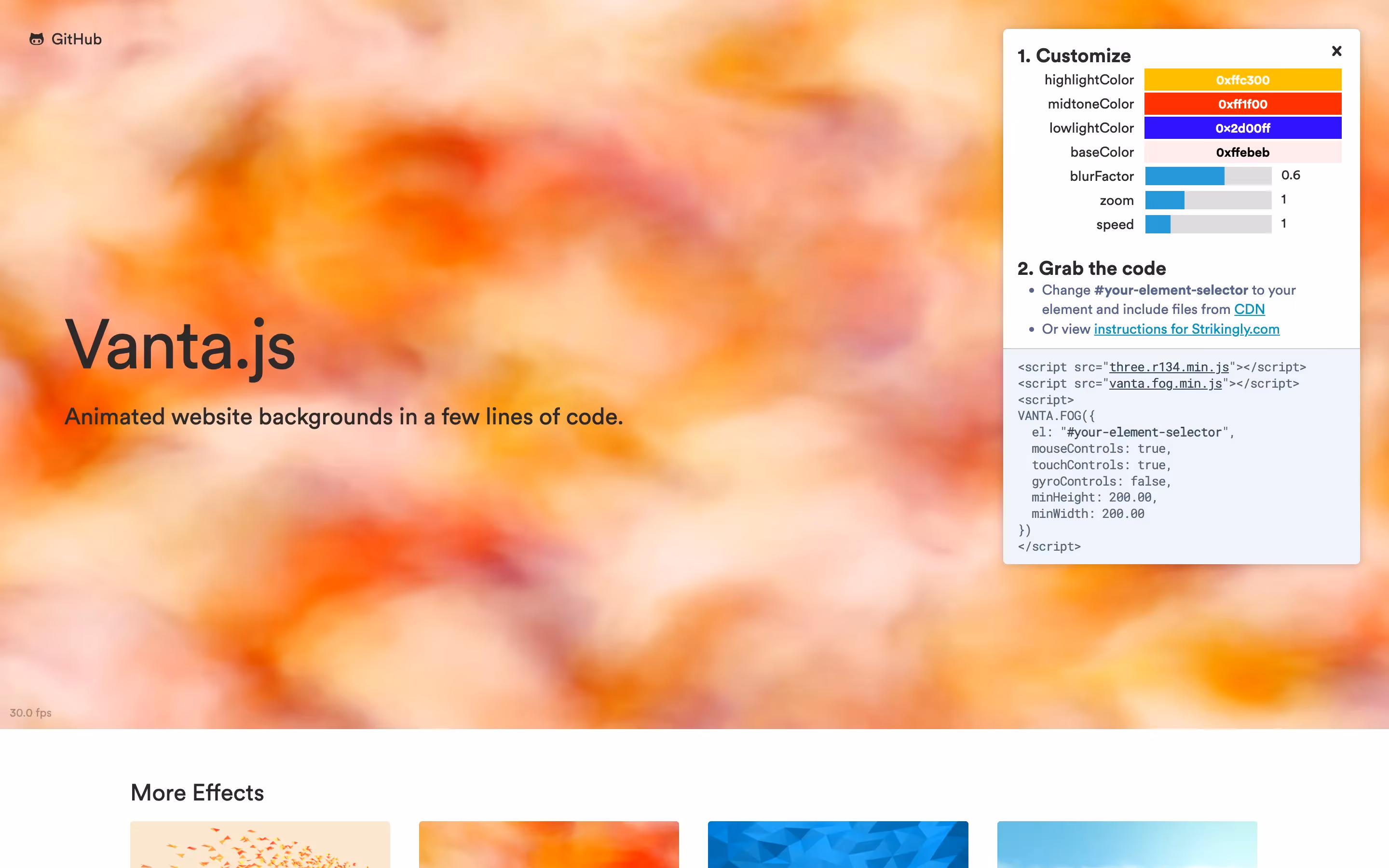 Vanta.js — Interactive Background Effect in Webflow