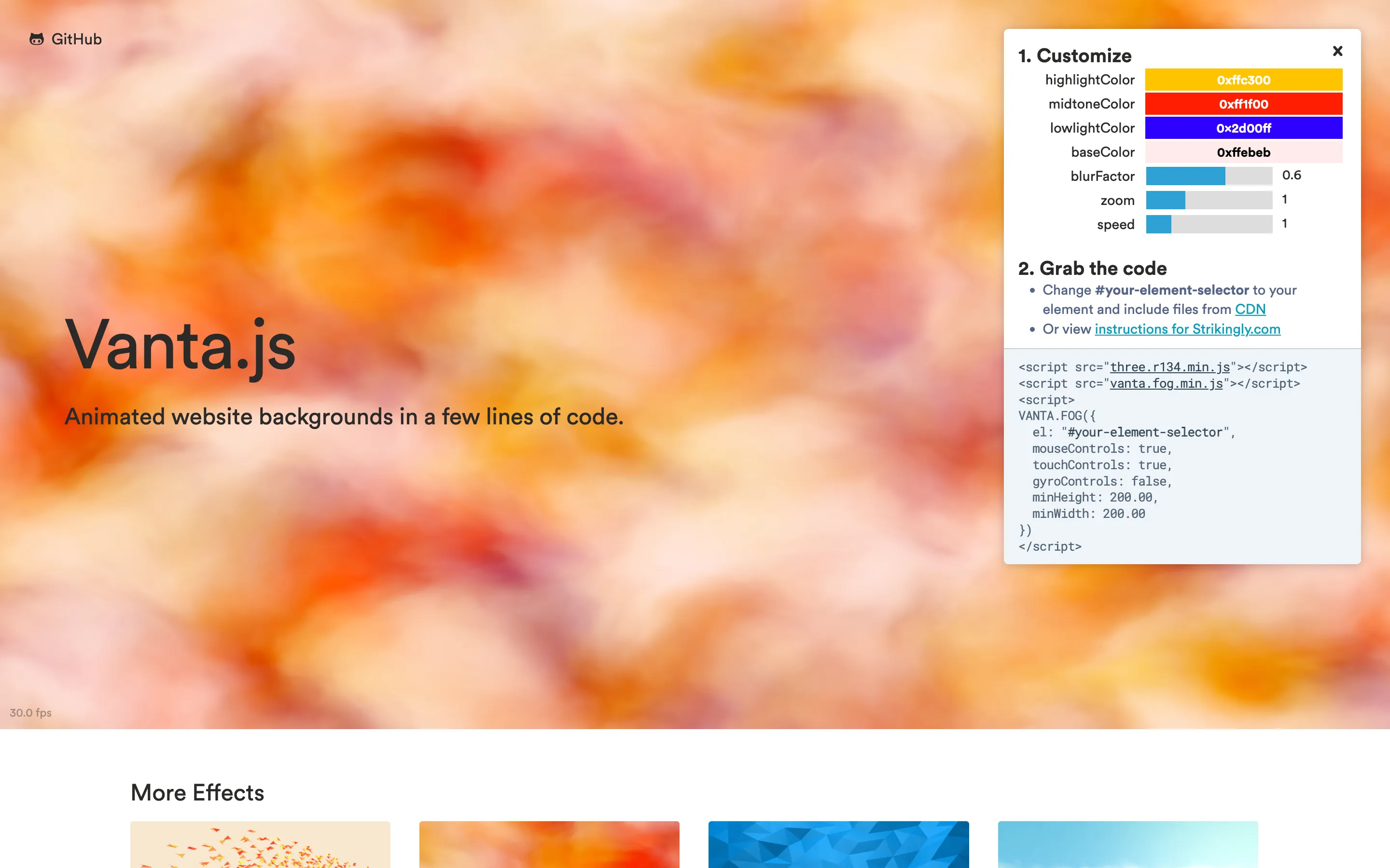 Vanta.js — Interactive Background Effect in Webflow