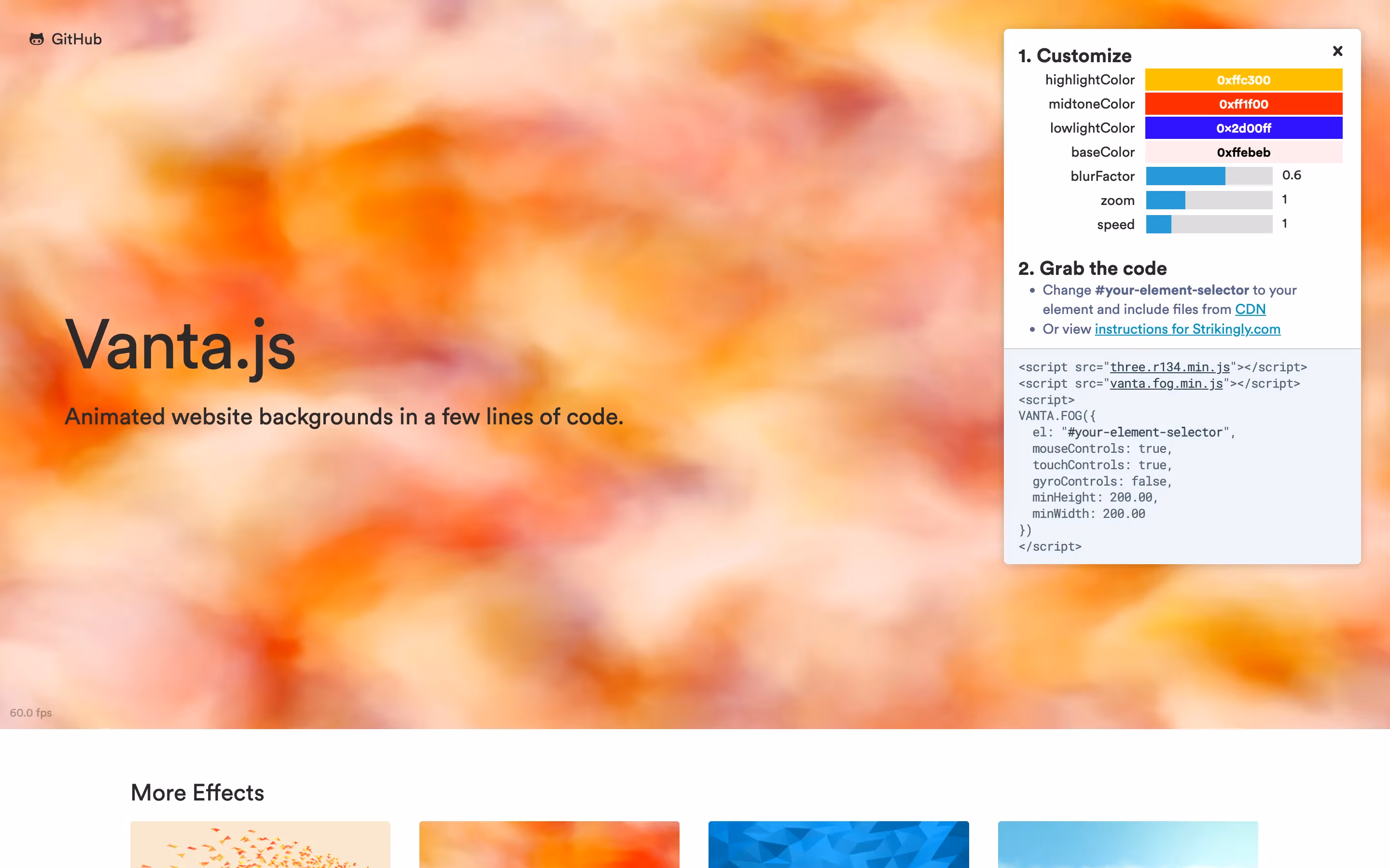 Vanta Fog Interactive Background in Webflow