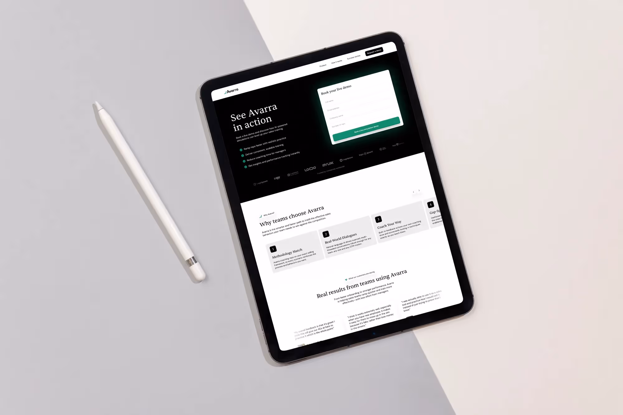 Avarra.ai Book a Demo Page