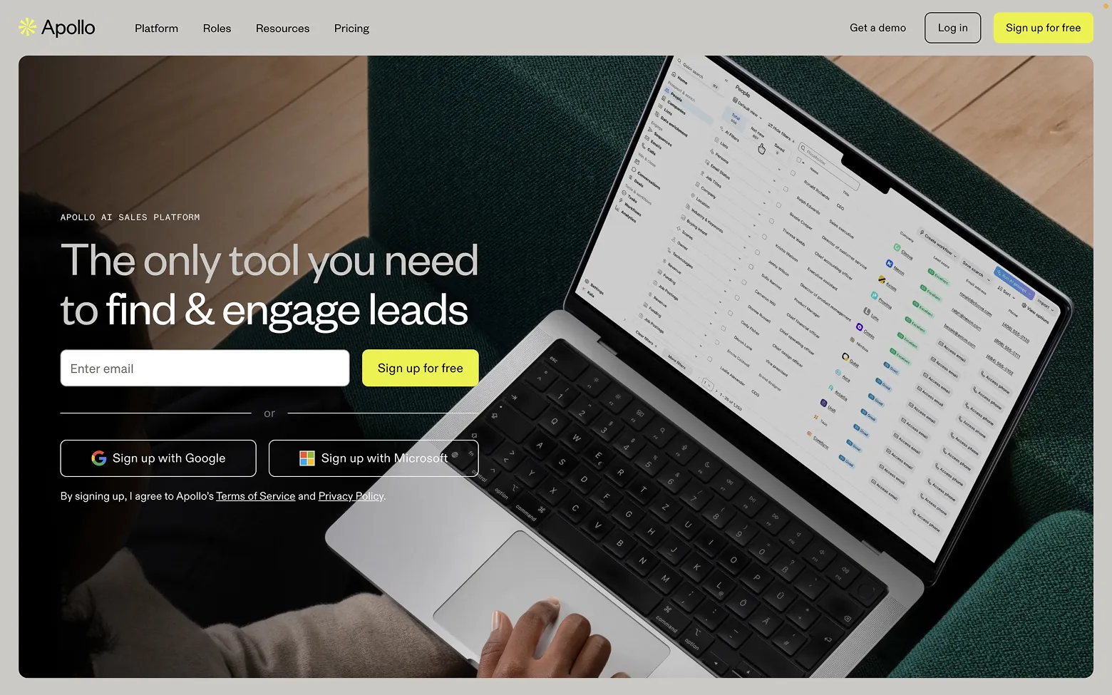 AI Website Example 8: Apollo.io