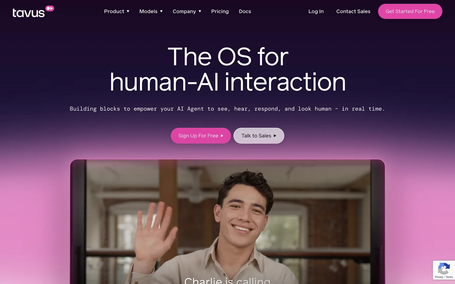 AI Website Example 9: Tavus.ai