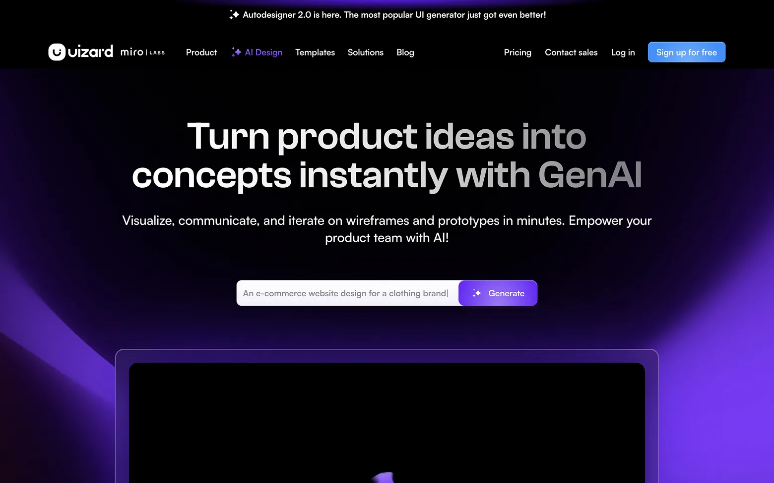 AI Website Example 23: Uizard.io