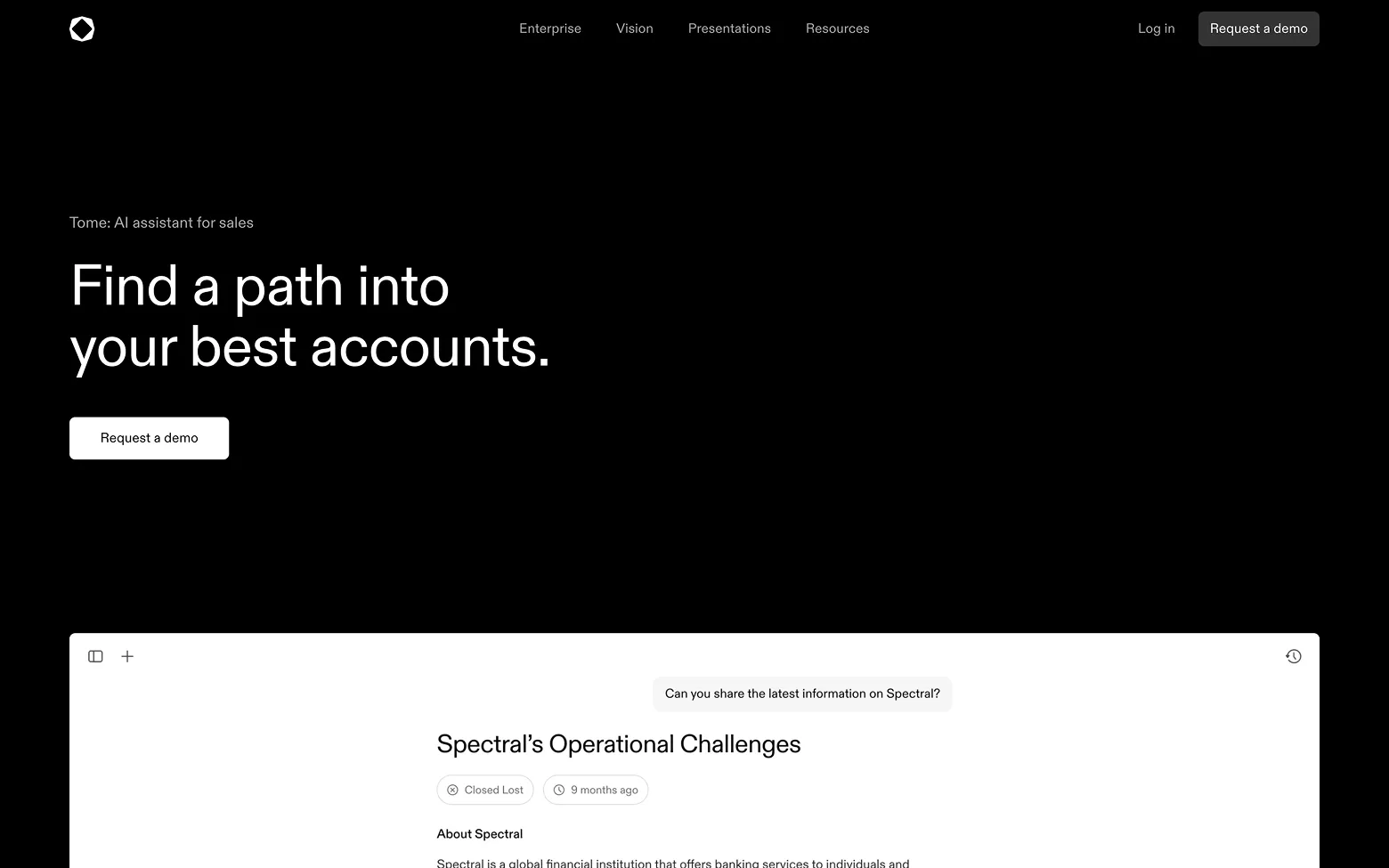 AI Website Example 28: Tome.app