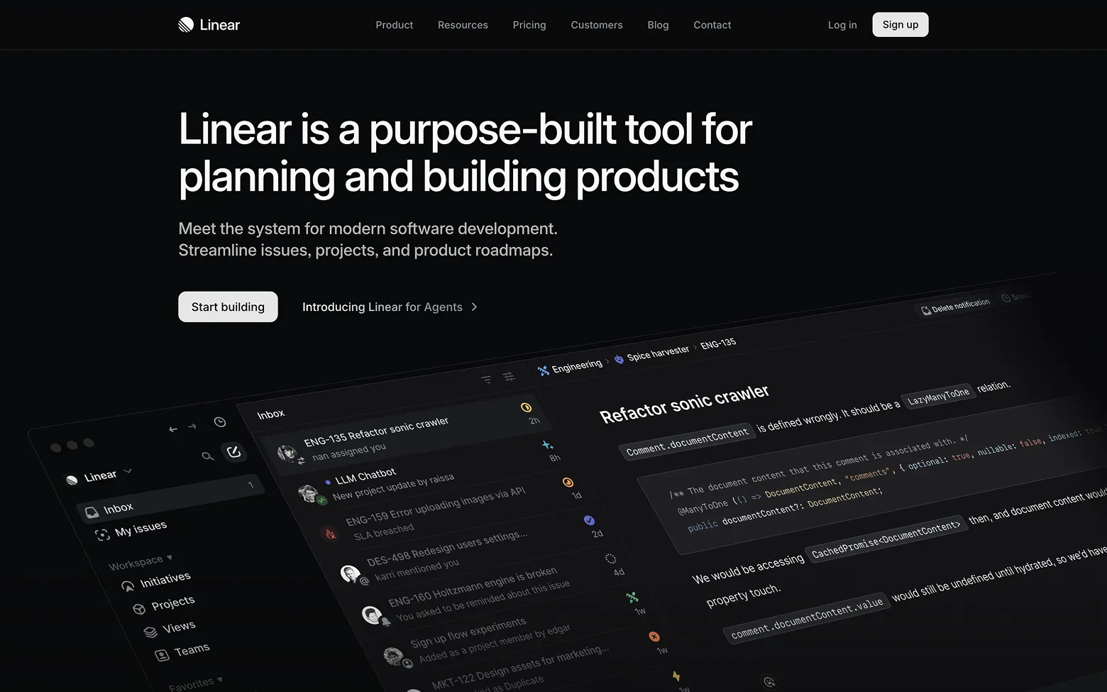 AI Website Example 29: Linear.app