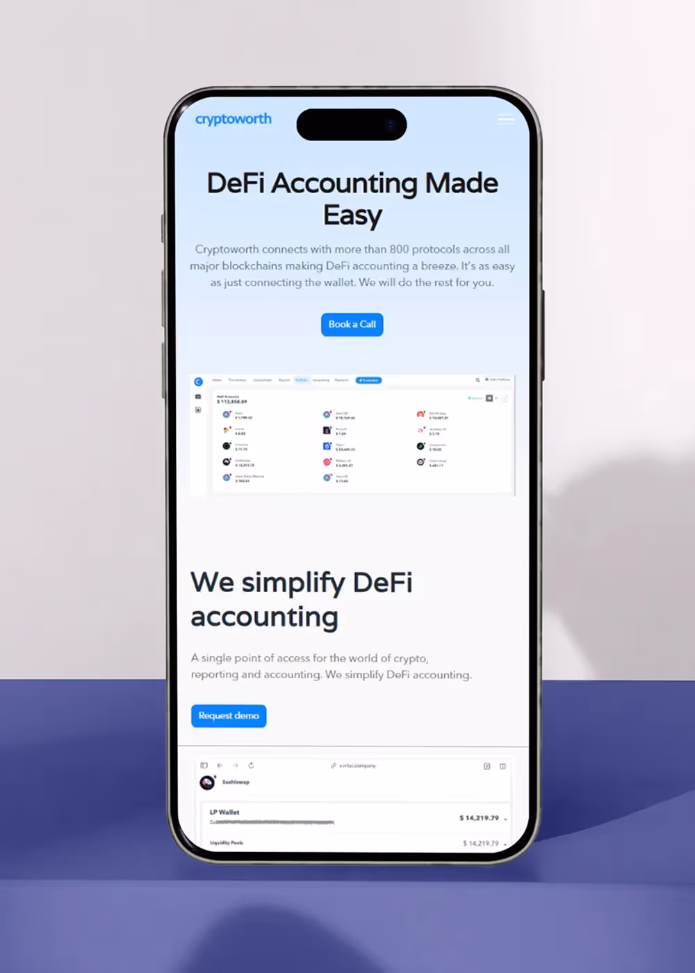Cryptoworth DeFi Accounting Page 