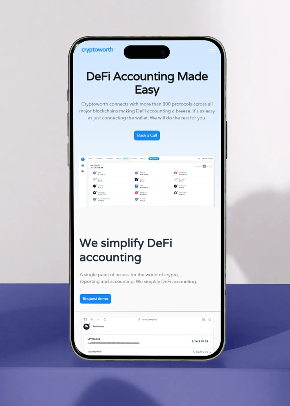 Cryptoworth DeFi Accounting Page 