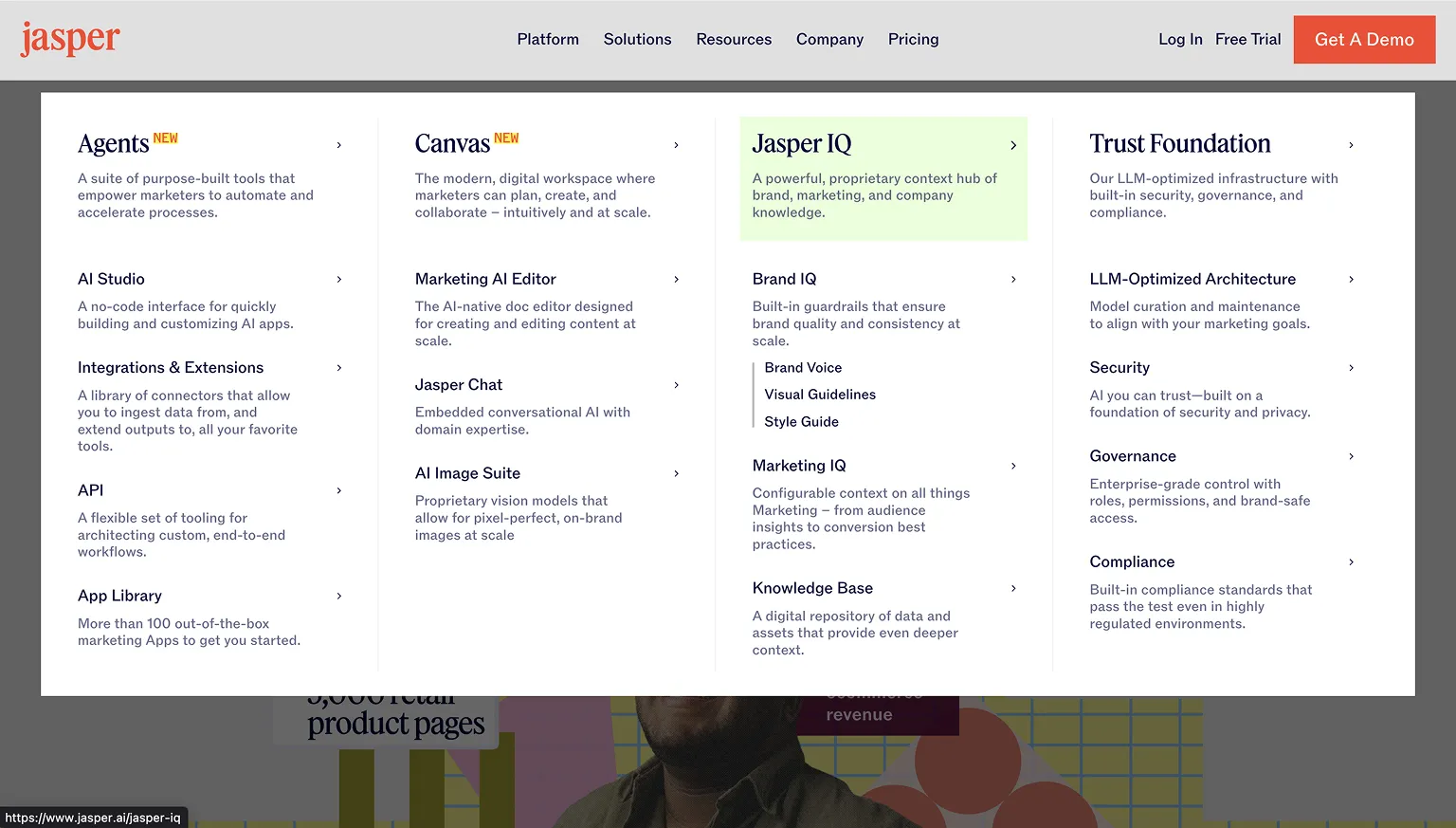Jasper Meganav Menu Example
