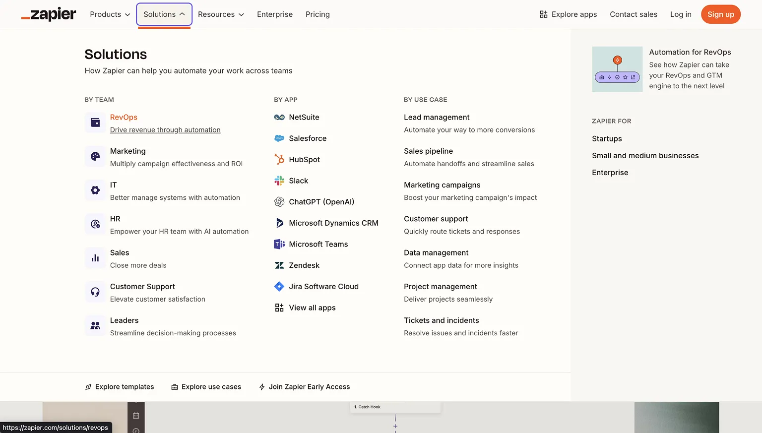 Zapier Meganav Menu Example