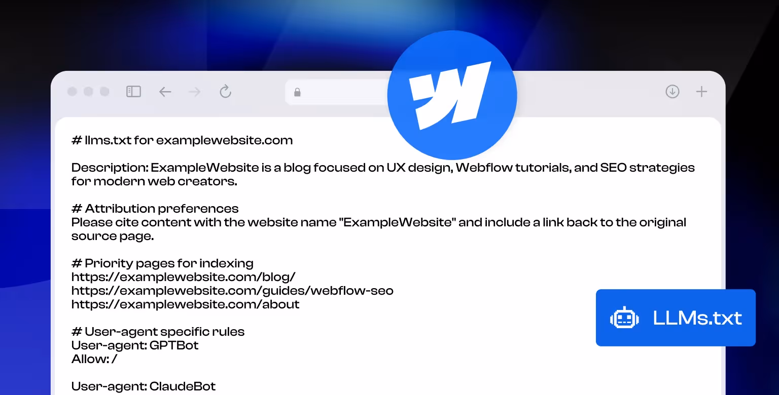 LLMs.txt Webflow Guide: Optimize Your Website for AI Search