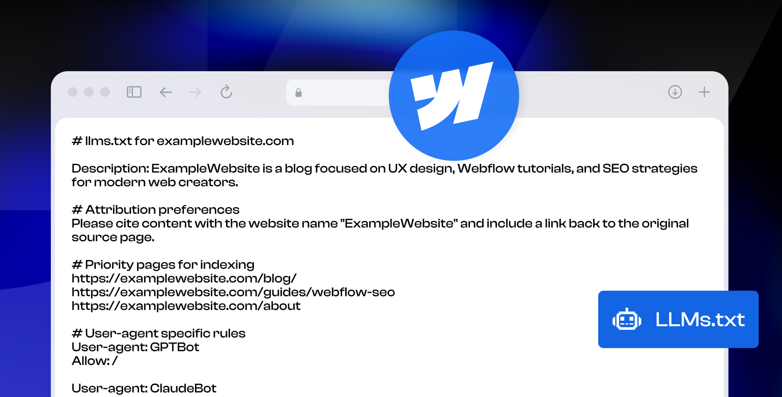 LLMs.txt Webflow Guide: Optimize Your Website for AI Search