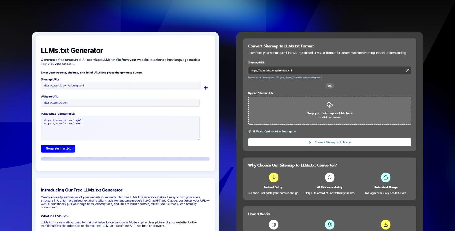 Tools to Generate LLMs.txt for Webflow