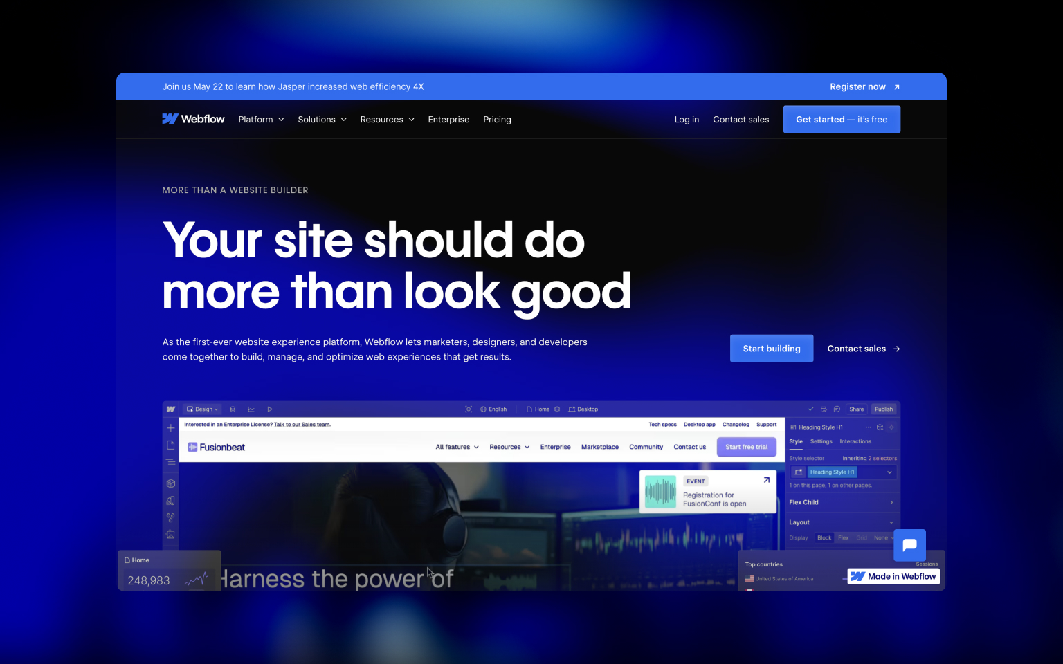 Webflow: Unbounce Alternative #1