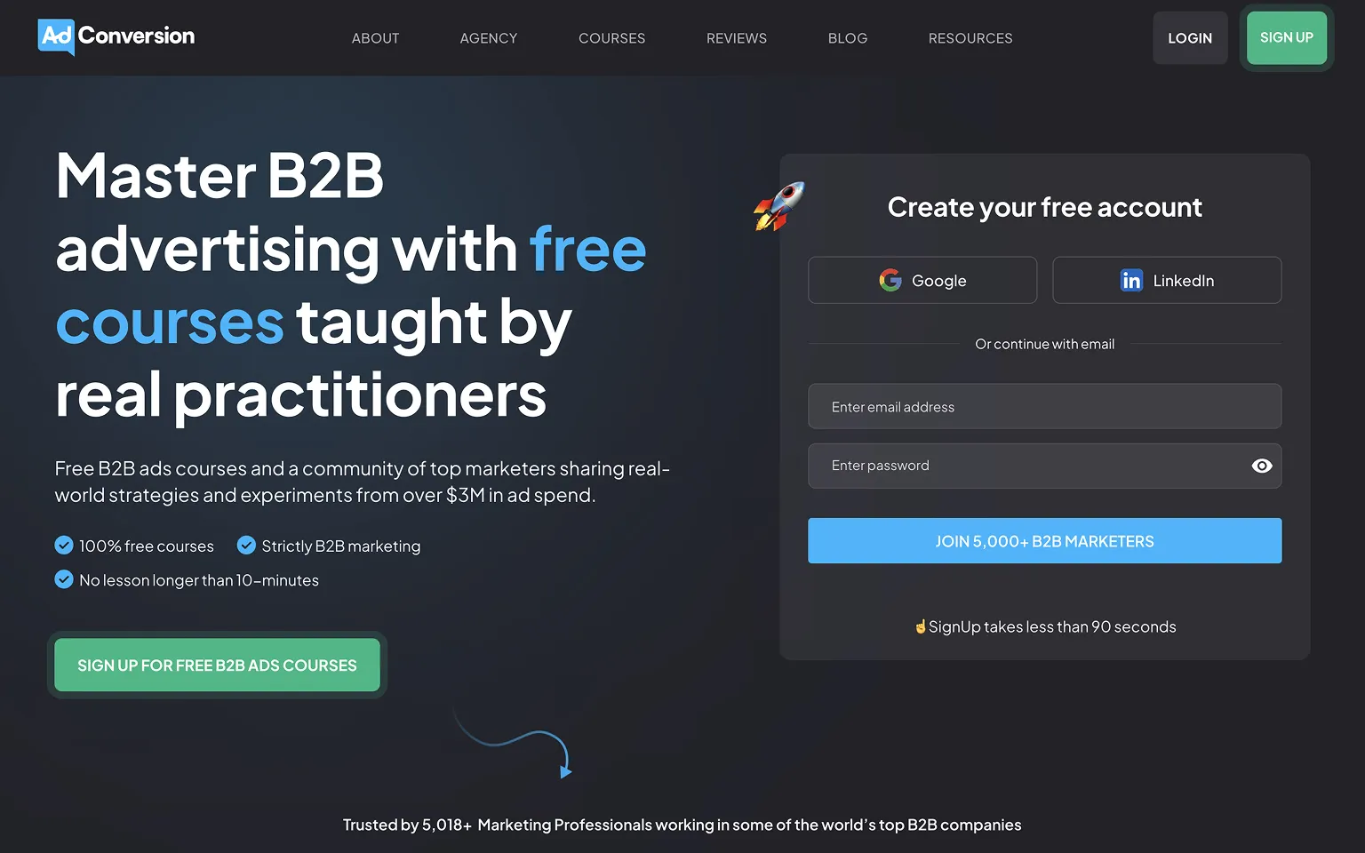 Wized Website Example: AdConversion Academy