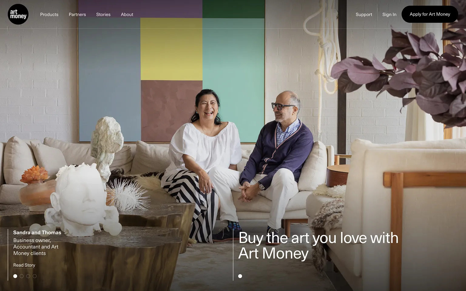 Wized Website Example: ArtMoney