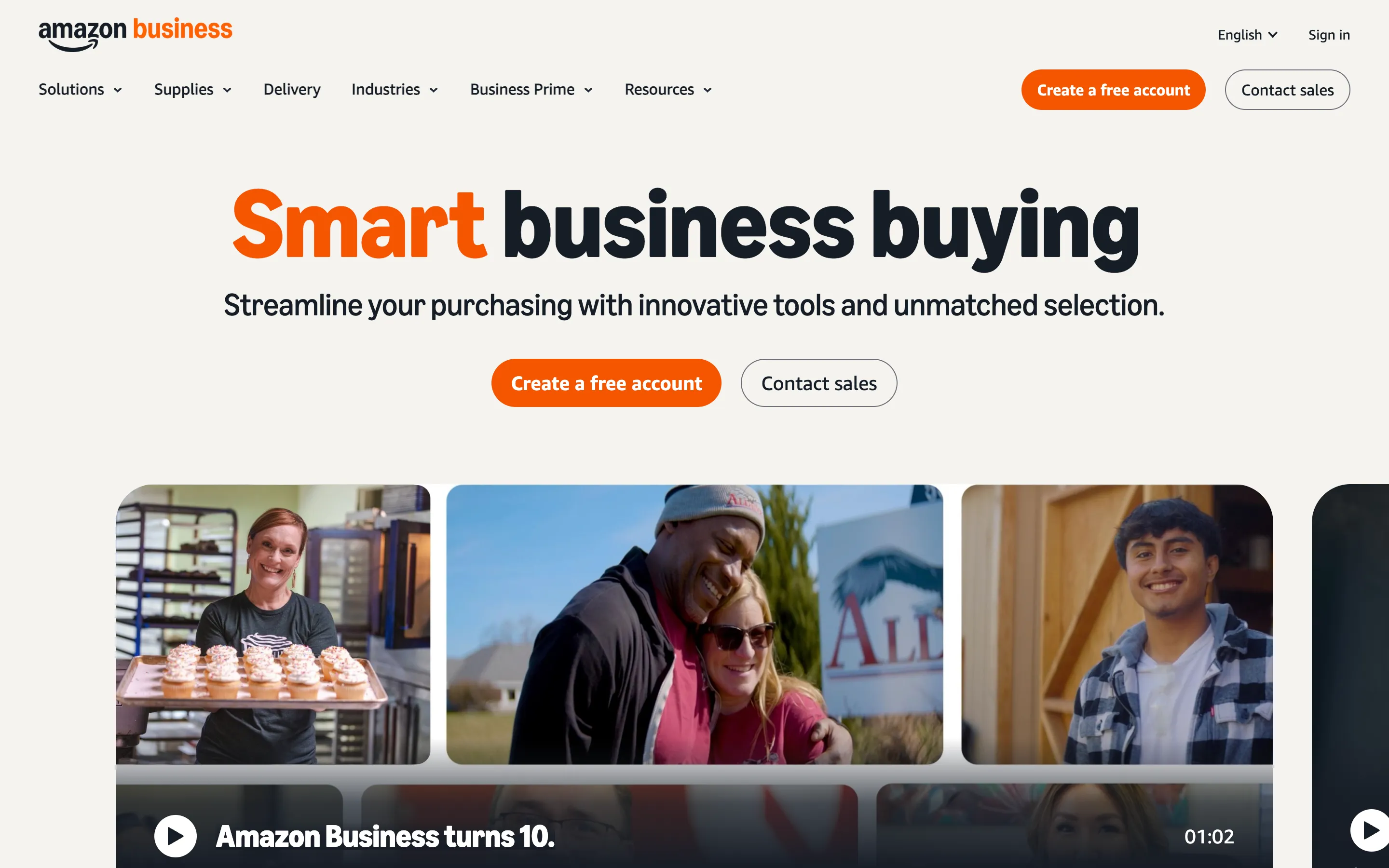 B2B website example #14: Amazon Business