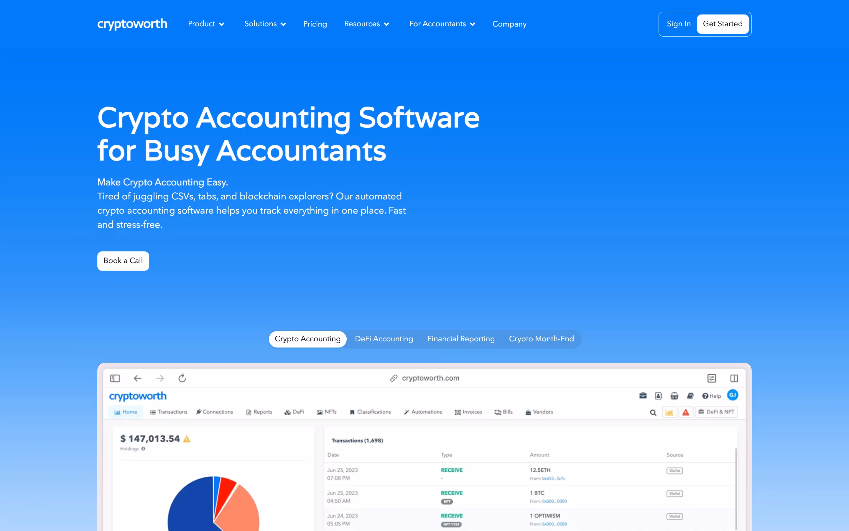 B2B website example #3: Cryptoworth