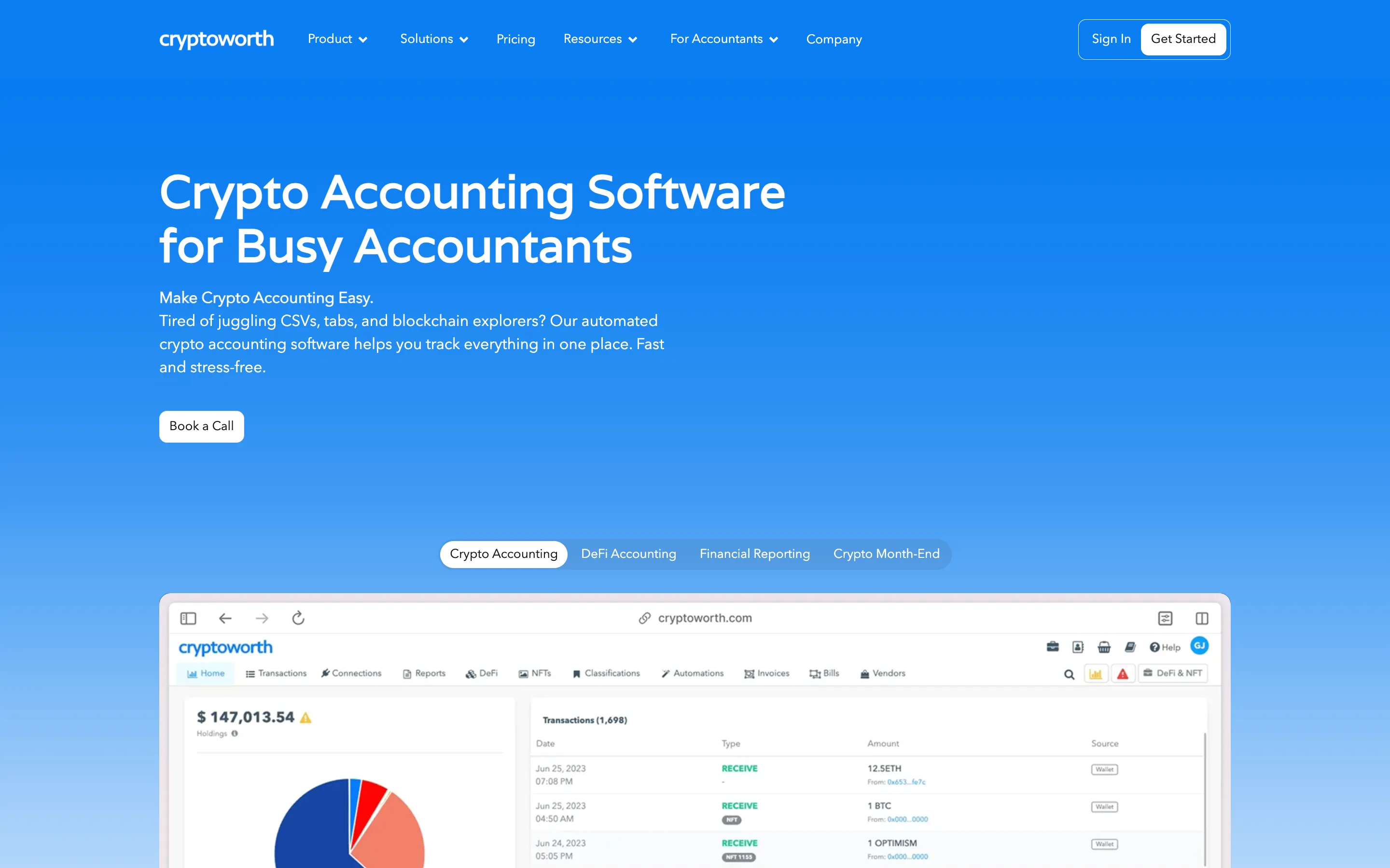 B2B website example #2: Cryptoworth