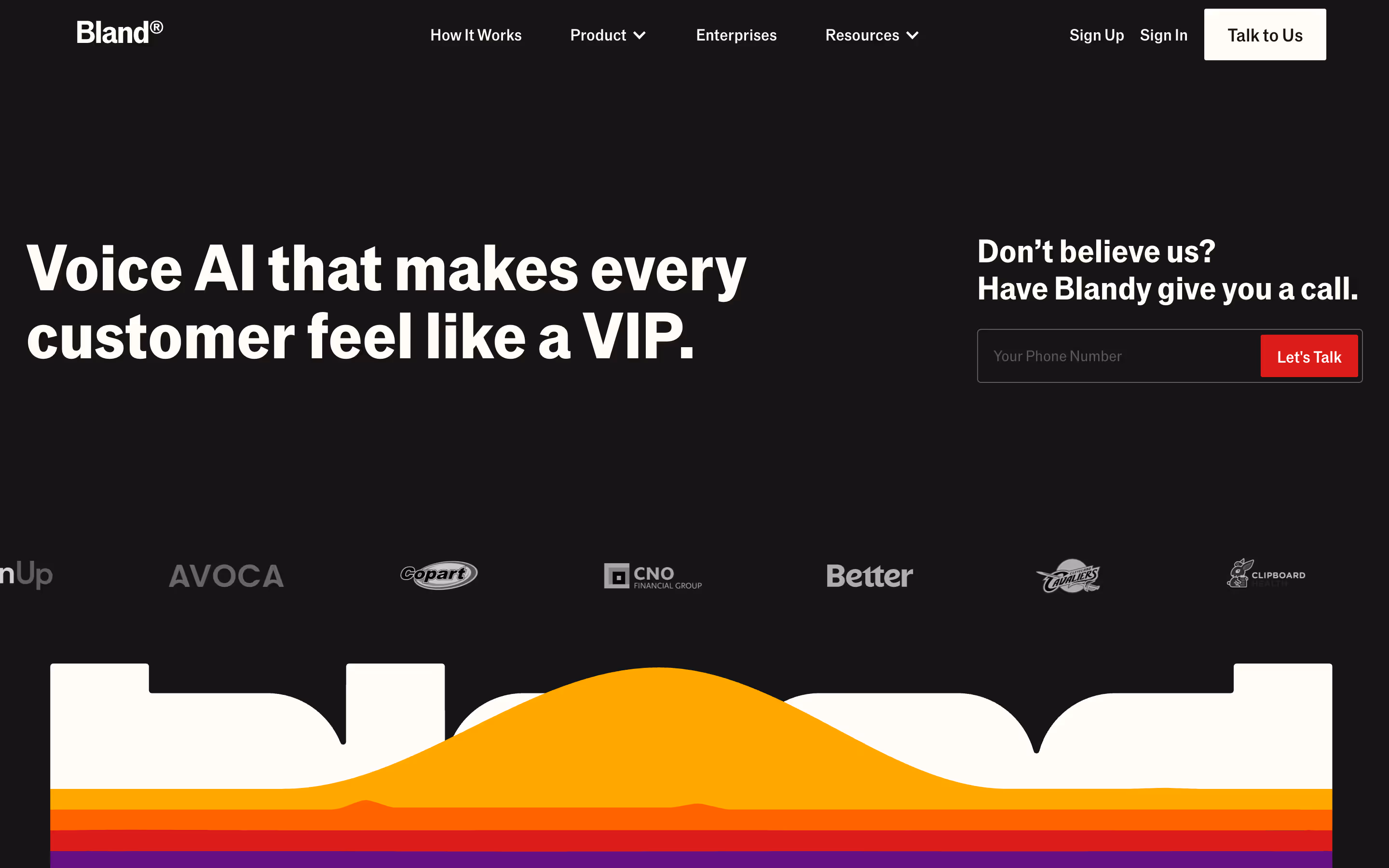 High-converting Website Example: Bland AI