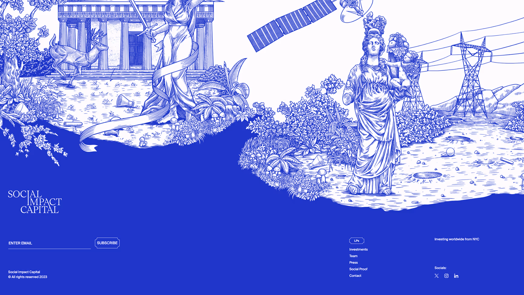 Website footer example #16: Social Impact Capital