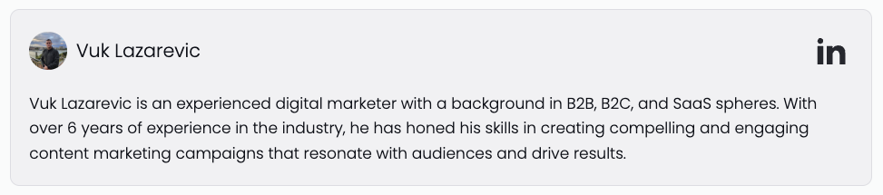AEO optimized bio