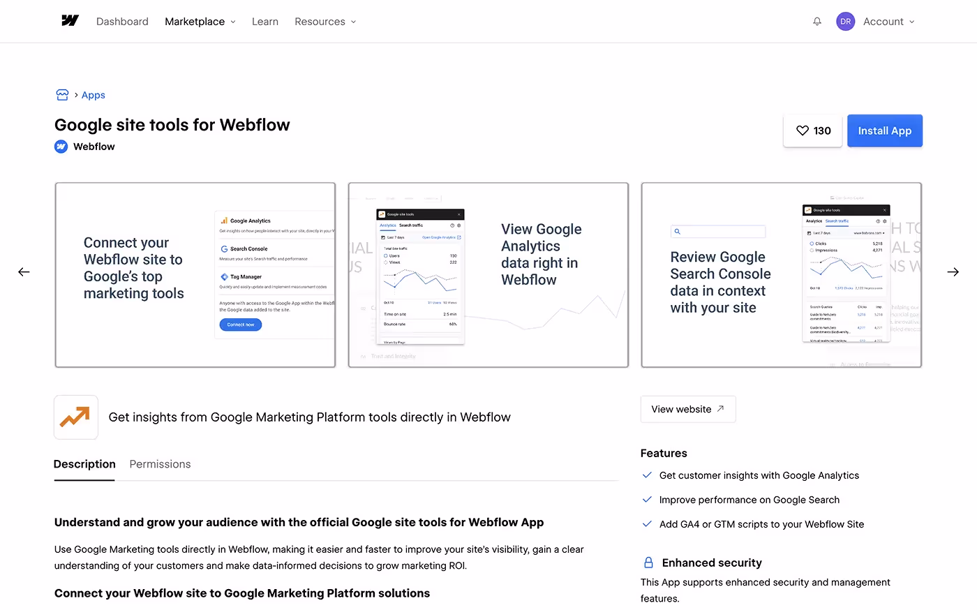 Google Site Tools for Webflow