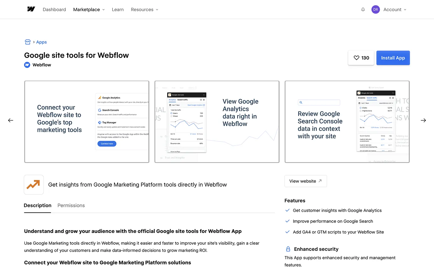Google Site Tools for Webflow