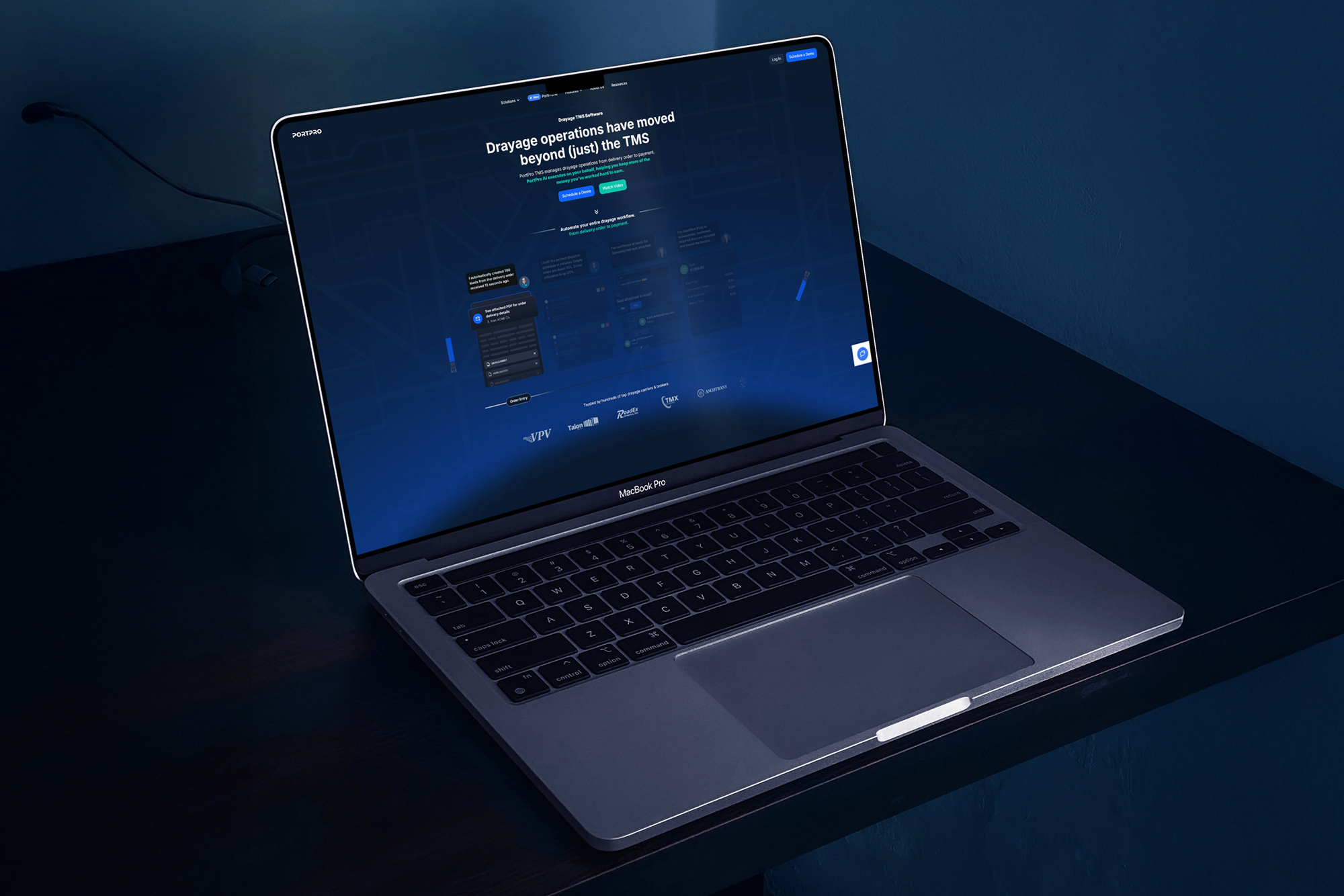 PortPro Hero section