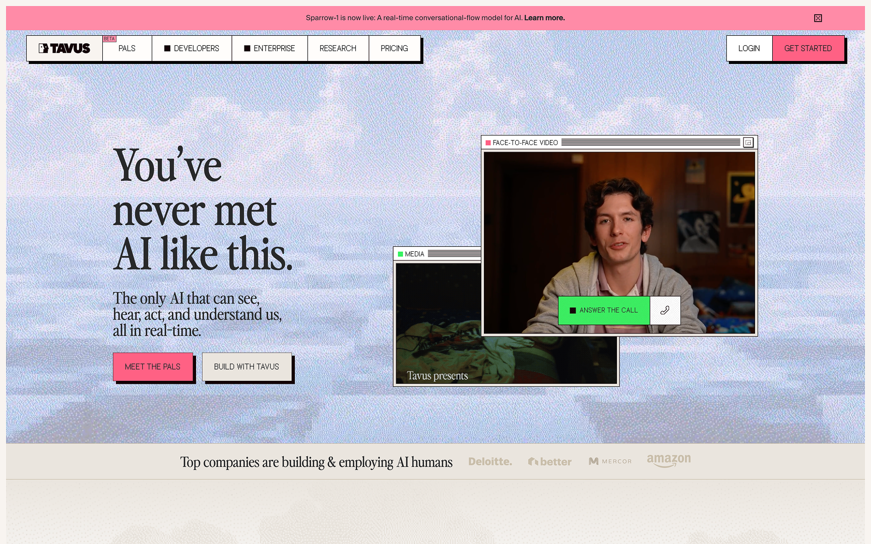 AI Website Example 10: Tavus.ai