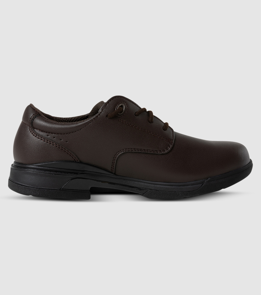 Alpha Dux Junior School Shoes (2E) Brown 