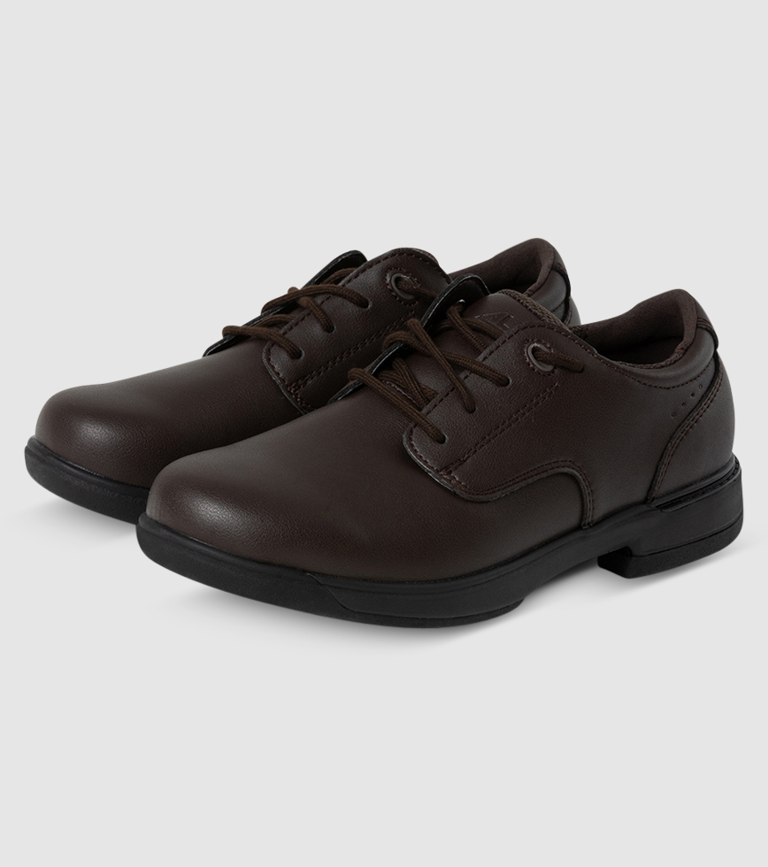 Alpha Dux Junior School Shoes (2E) Brown 