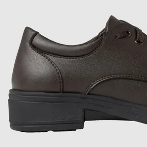 Alpha Bella 3 Senior Girls School Shoes Brown 