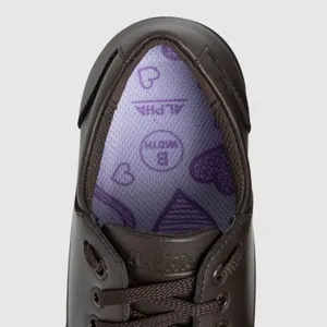 Alpha Bella 3 Senior Girls School Shoes Brown 