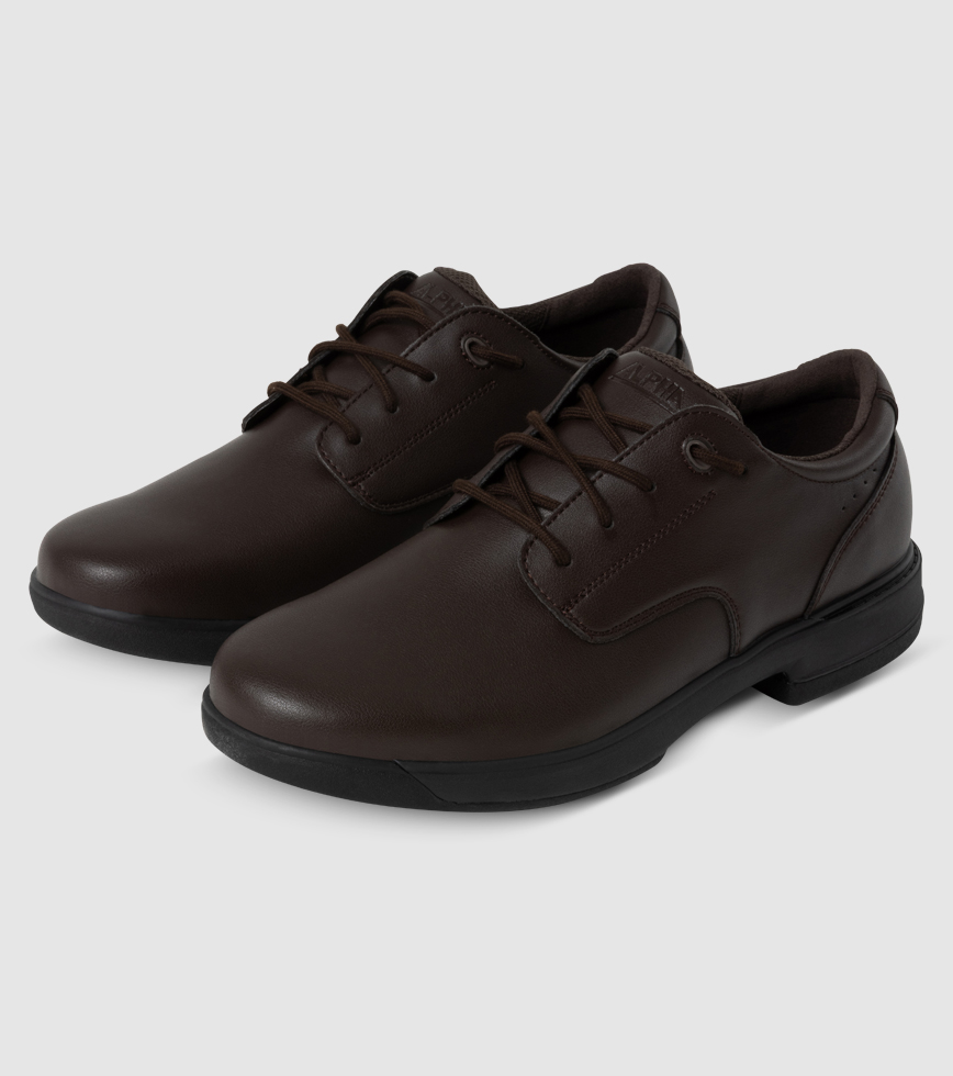Alpha Dux Senior Girls School Shoes Brown