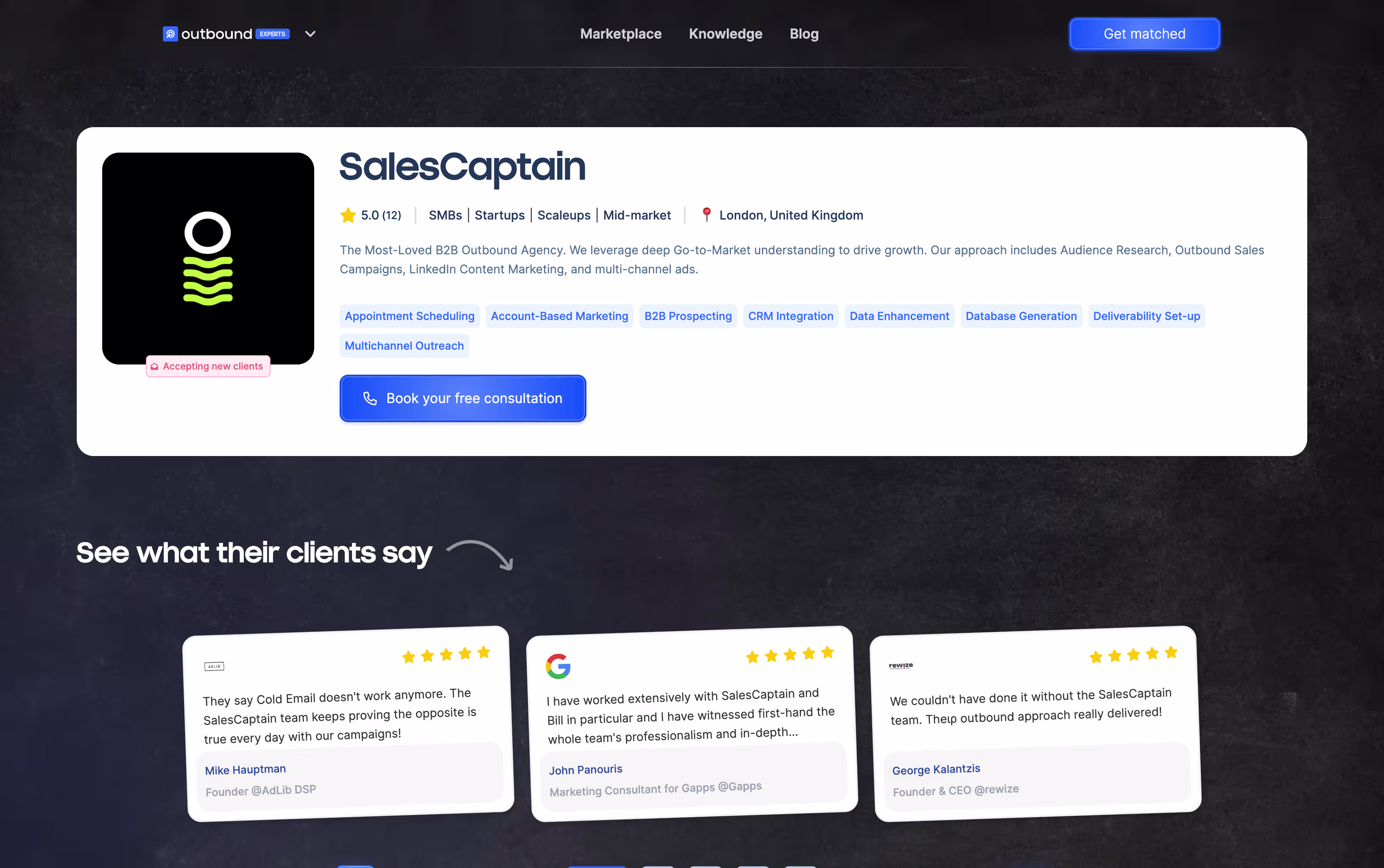 Vue responsive sur desktop de la landing page "Outbound Expert" du site Webflow de Lemlist, optimisée par SHUNPO pour l'expérience sur desktop.