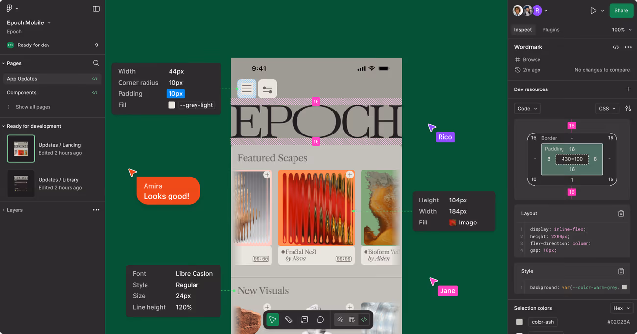 Screenshot d'un Figma utilisé pour faire un magazine.