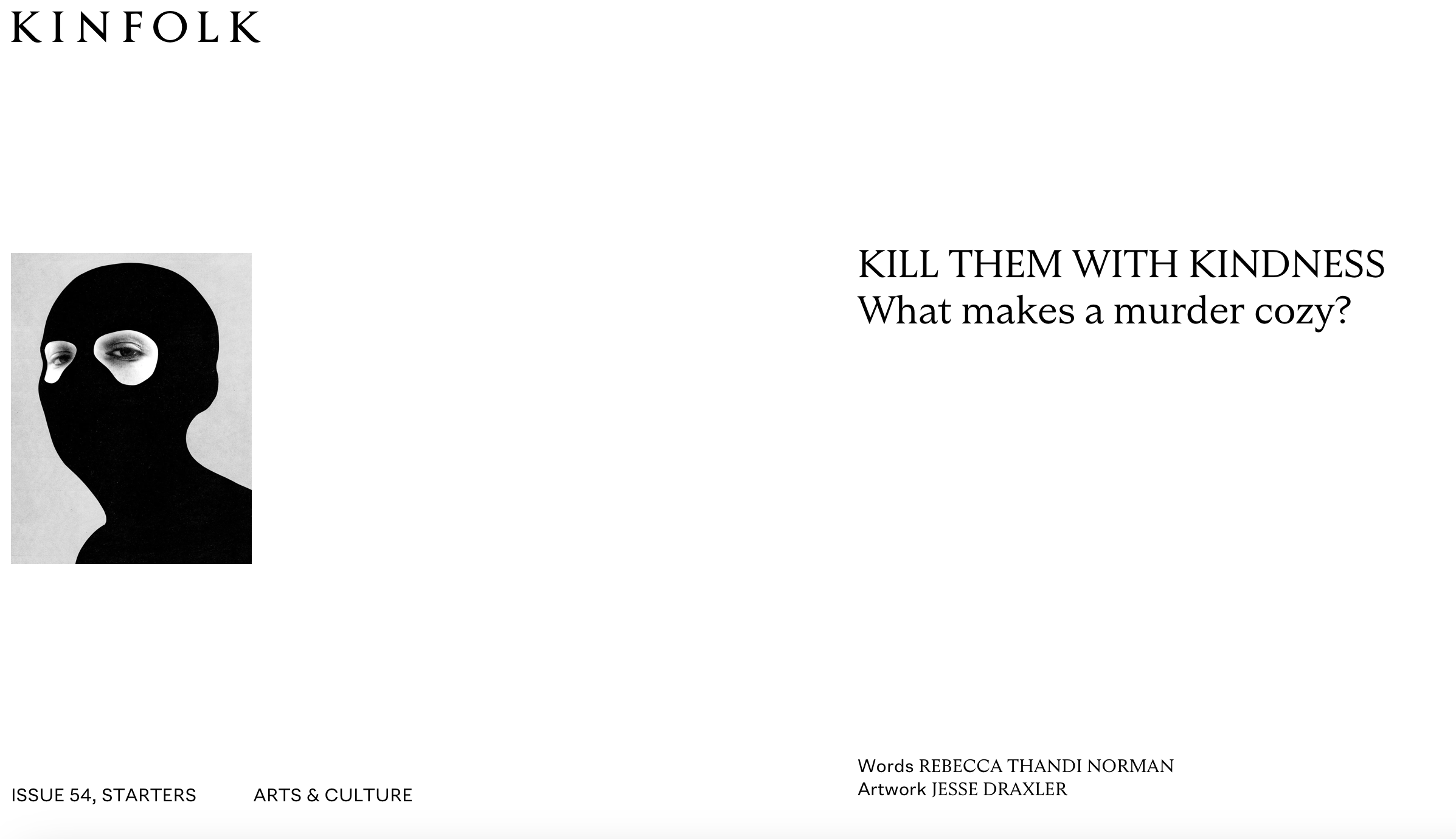 Kill them with kindness - what makes a murder cozy?