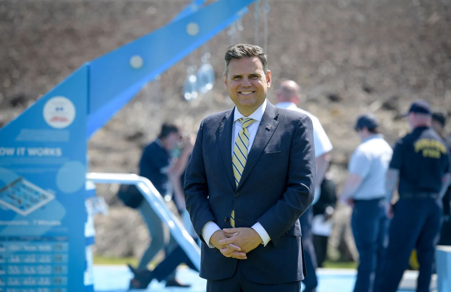 Man standing in front of outdoor gym