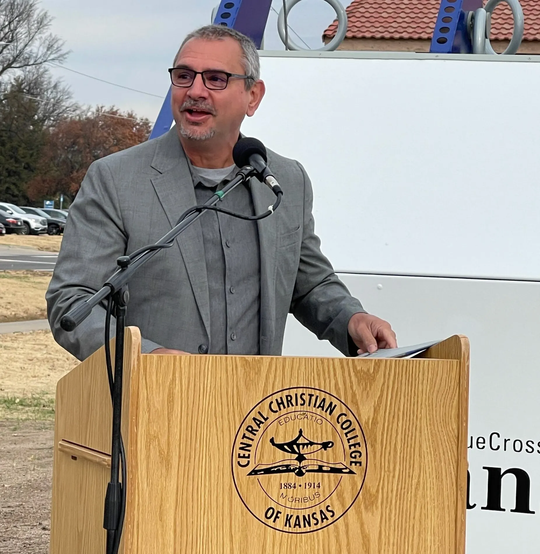 CCCK's President Dr. Lenny Favara speaks at the launch event
