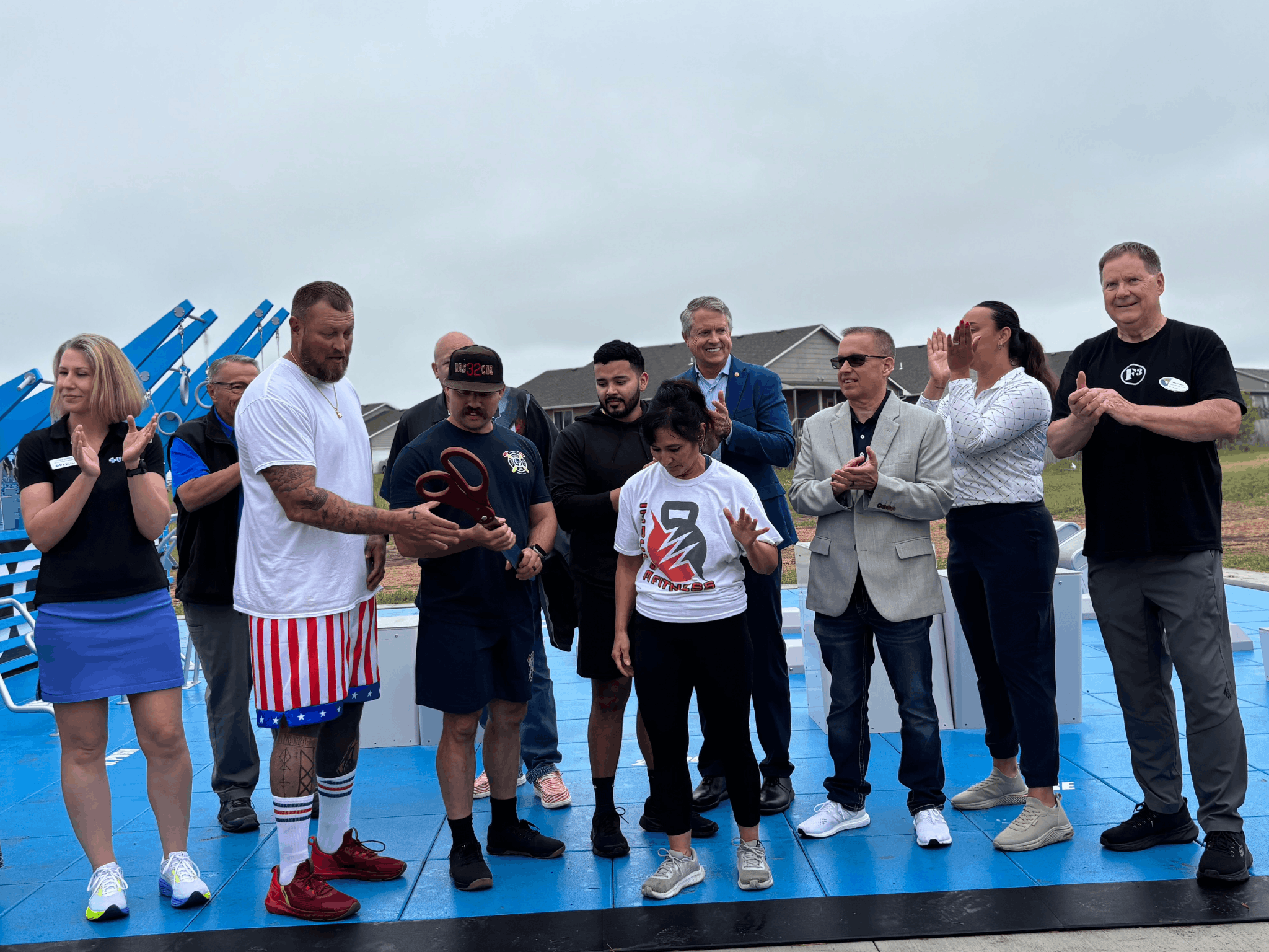 U.S. Senator Roger Marshall Joins Local Leaders For The Ribbon Cutting of the Outdoor Fitness Court at Park Centre