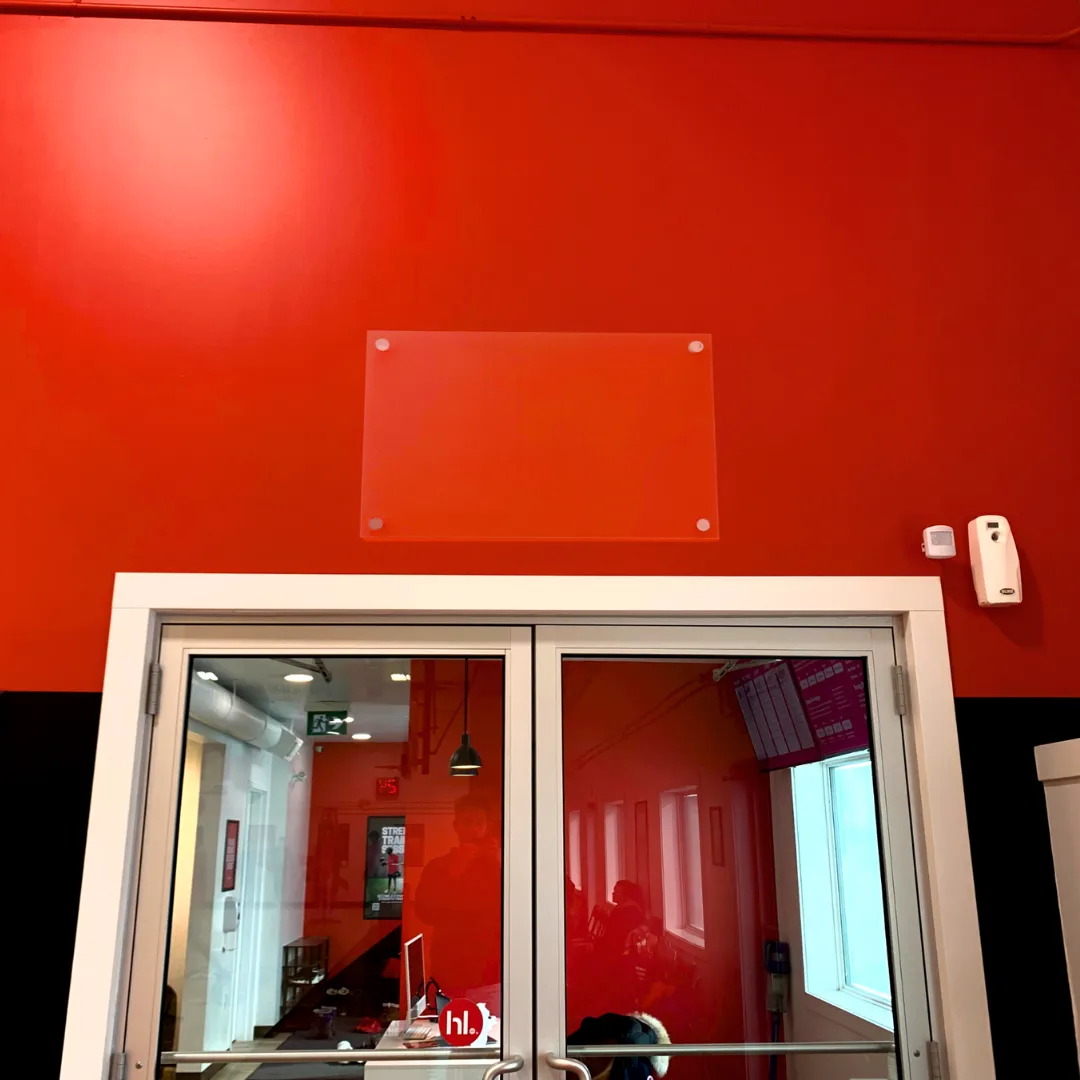 Image of HoopLife's Gym Entrance With an Acrylic Sign
